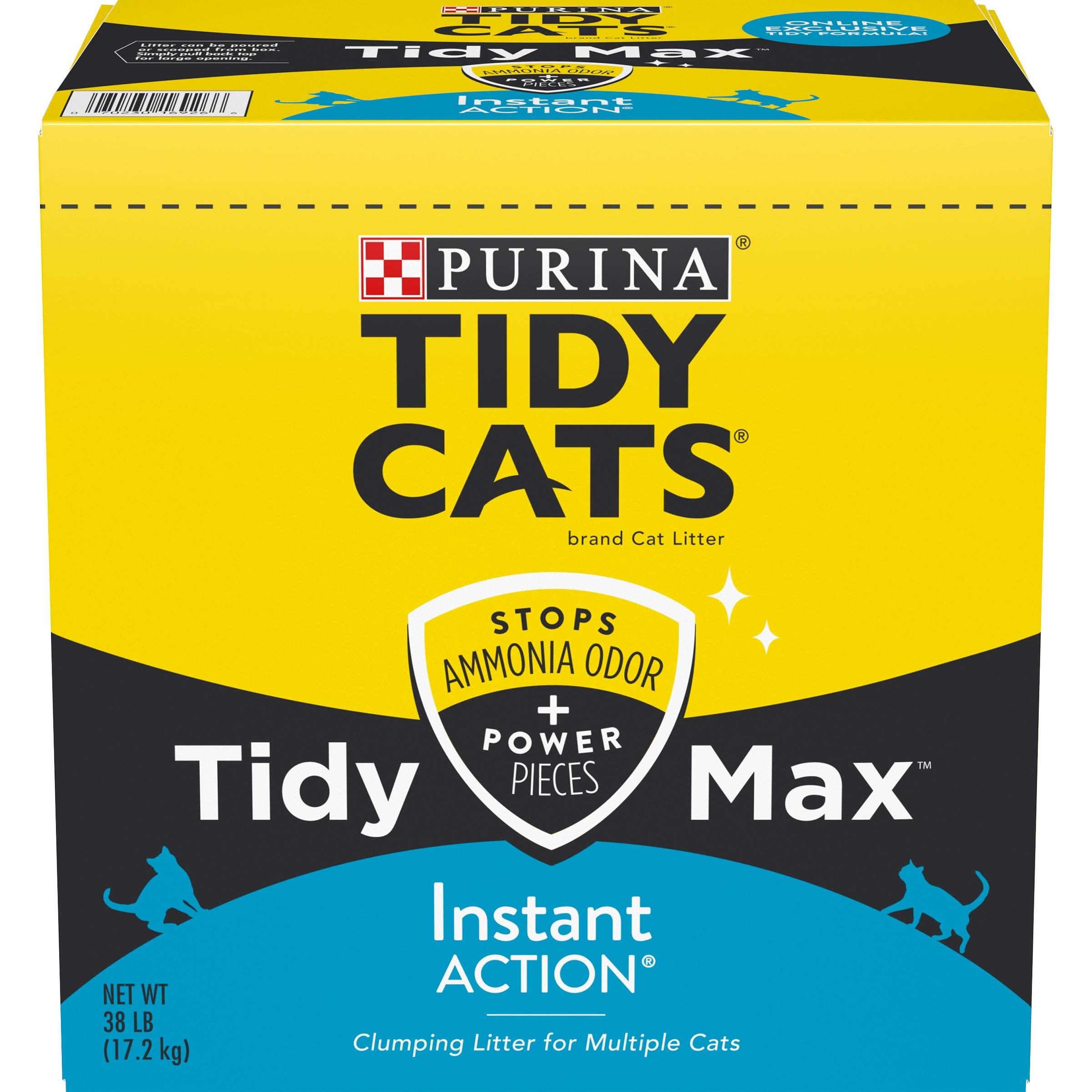 Purina Tidy Cats Clumping Cat Litter, Tidy Max Instant Action Multi Cat Litter - 38 Lb. Box