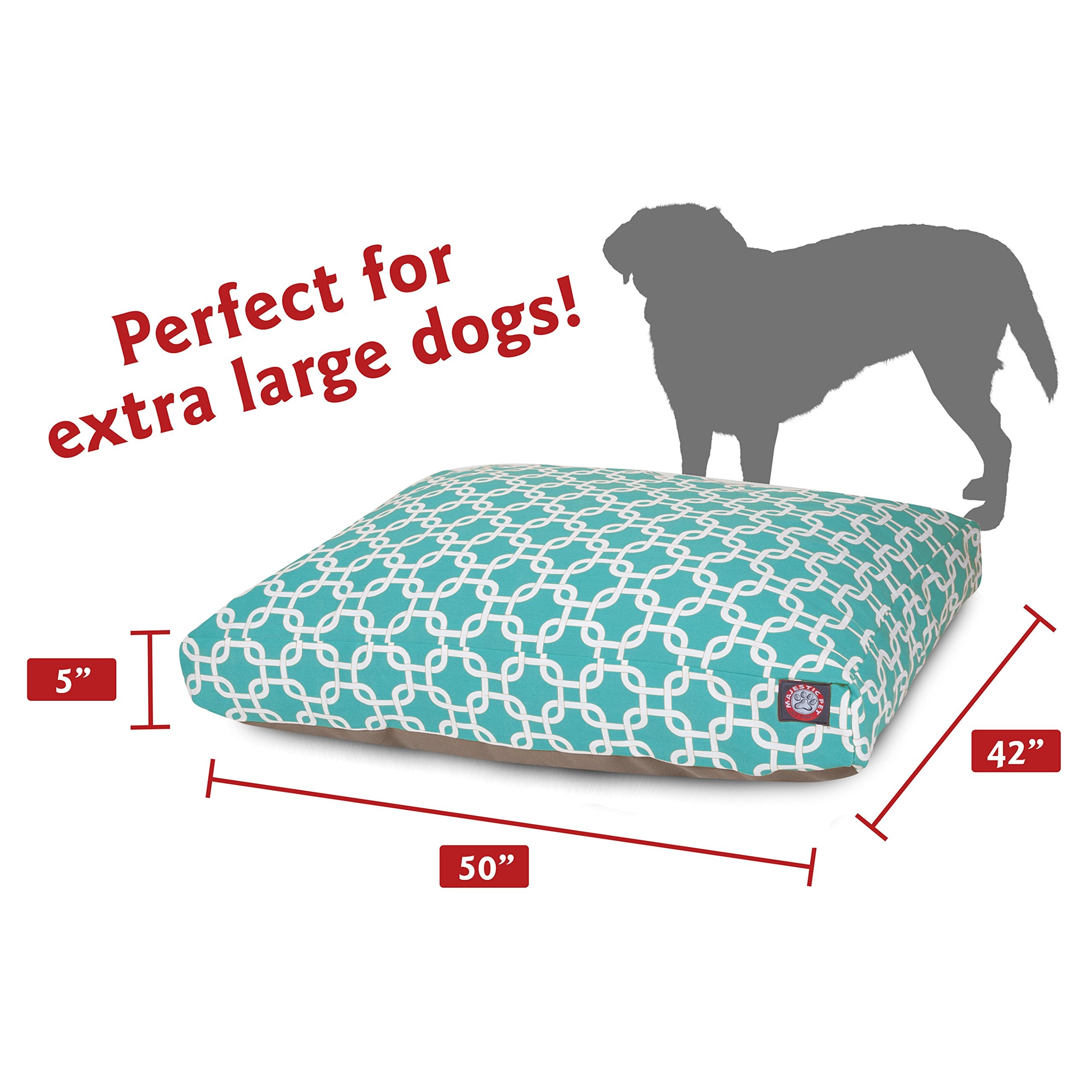 Teal Links Extra Large Rectangle Indoor Outdoor Pet Dog Bed With Removable Washable Cover By Majestic Pet Products