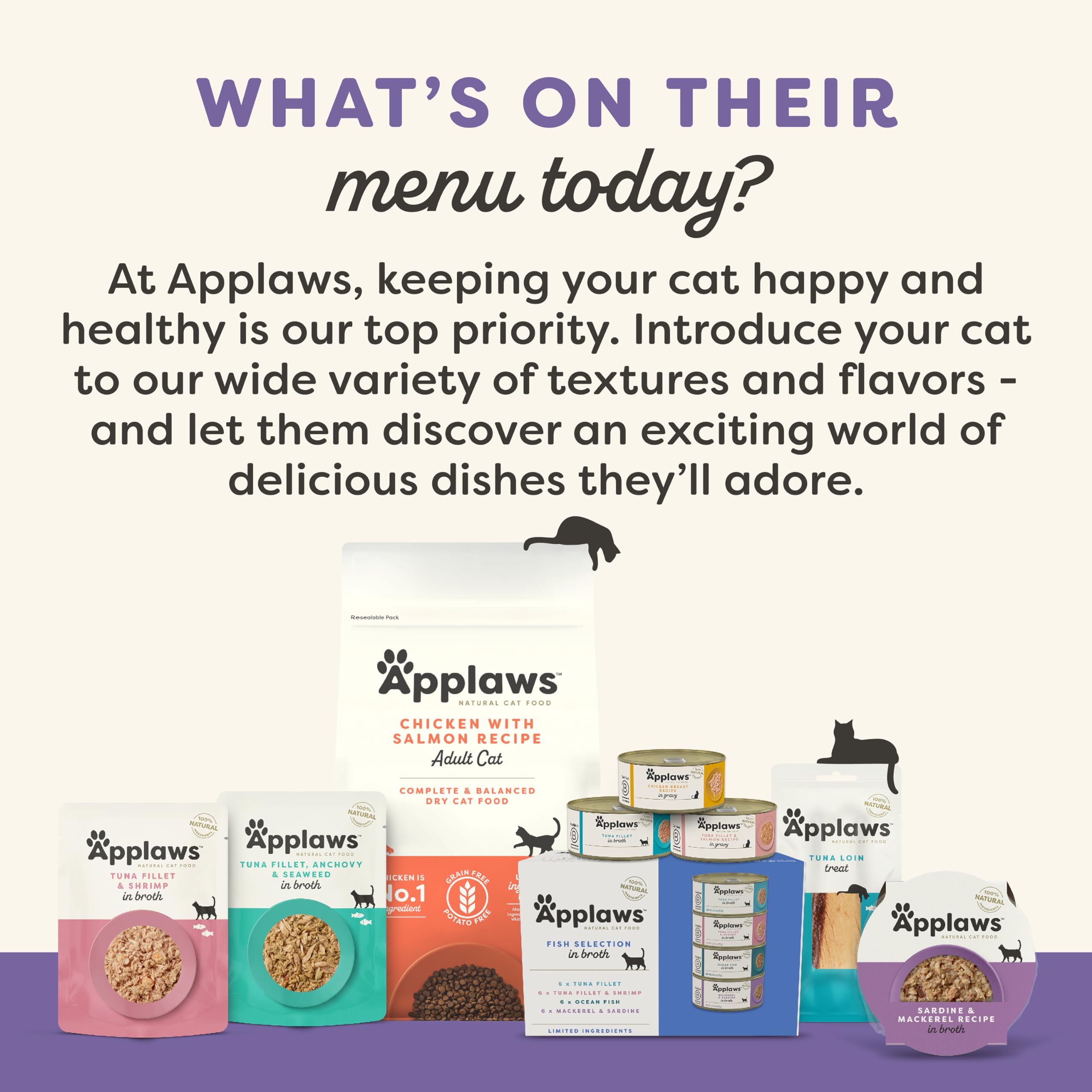 Applaws Natural Wet Cat Food in Mousse, Limited Ingredient Wet Cat Food Pouches, No Additives, Made with Natural Ingredients, Fi