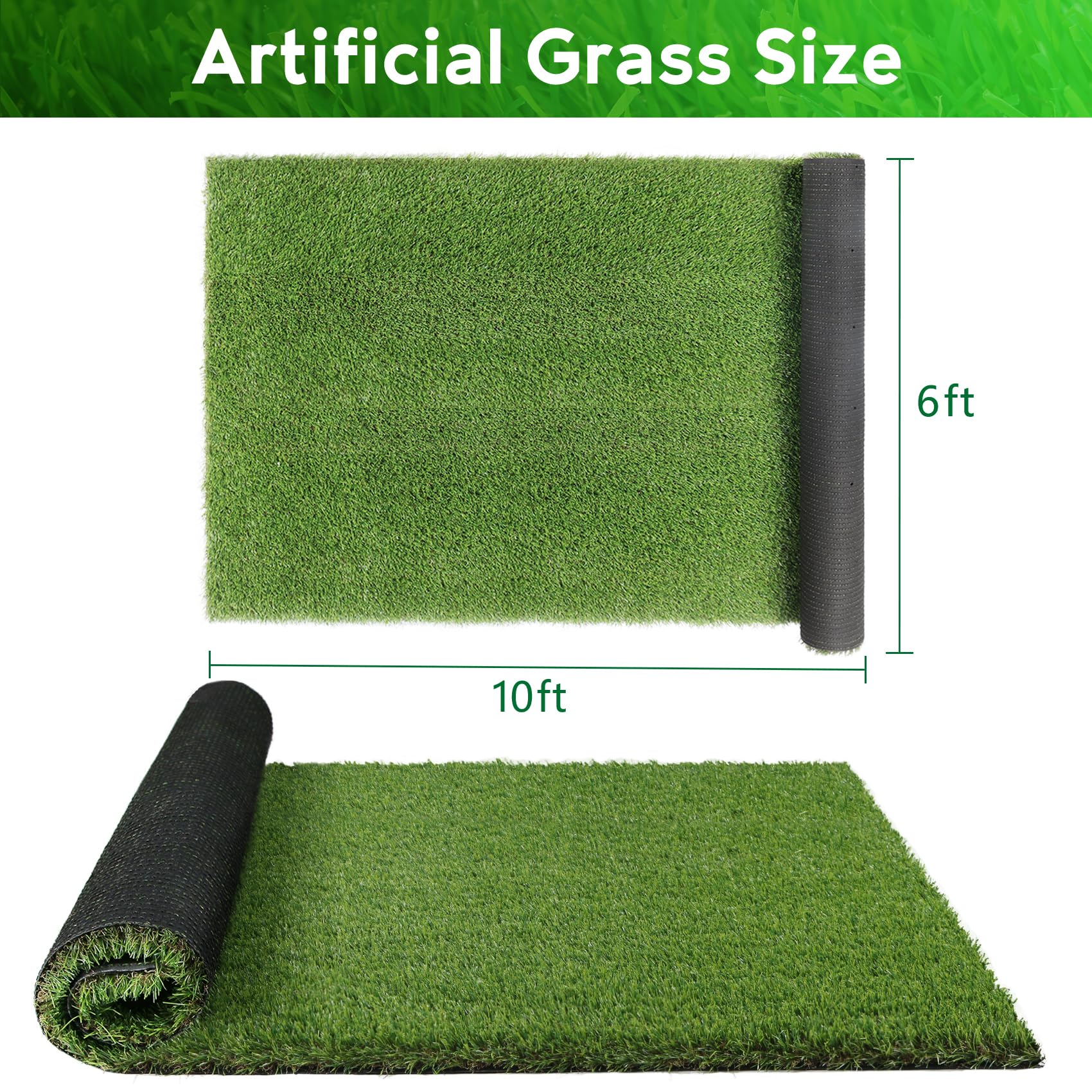 Xlx Turf Extra Thick Outdoor Turf, Large Fake Grass Pad For Dogs Potty Kennel Patio Balcony, 6 Ft X 10 Ft