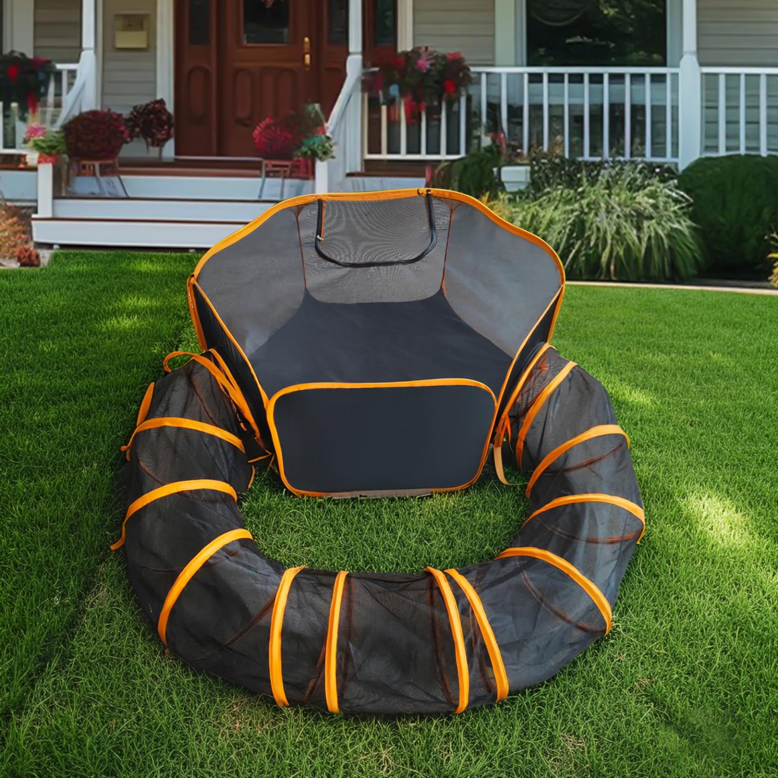 Oyx 2 In1 Outdoor Cat Enclosure, Portable Outdoor & Indoor Cat Tent, Foldable Cat Tent For Outside Enclosed Playpen With Tunnel,