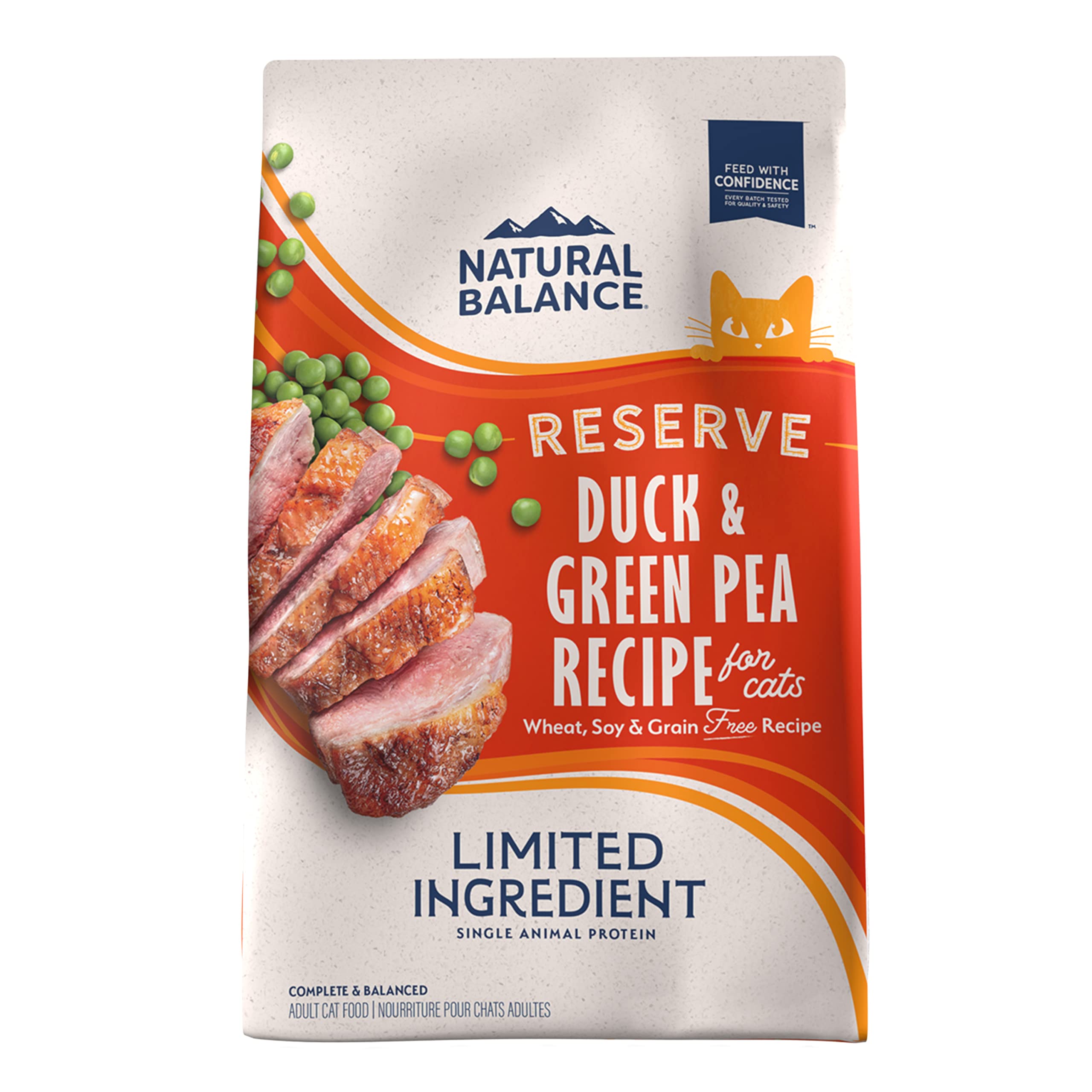 Natural Balance Limited Ingredient Adult Grain Free Dry Cat Food, Reserve Duck & Green Pea Recipe, 4 Pound (Pack of 1)