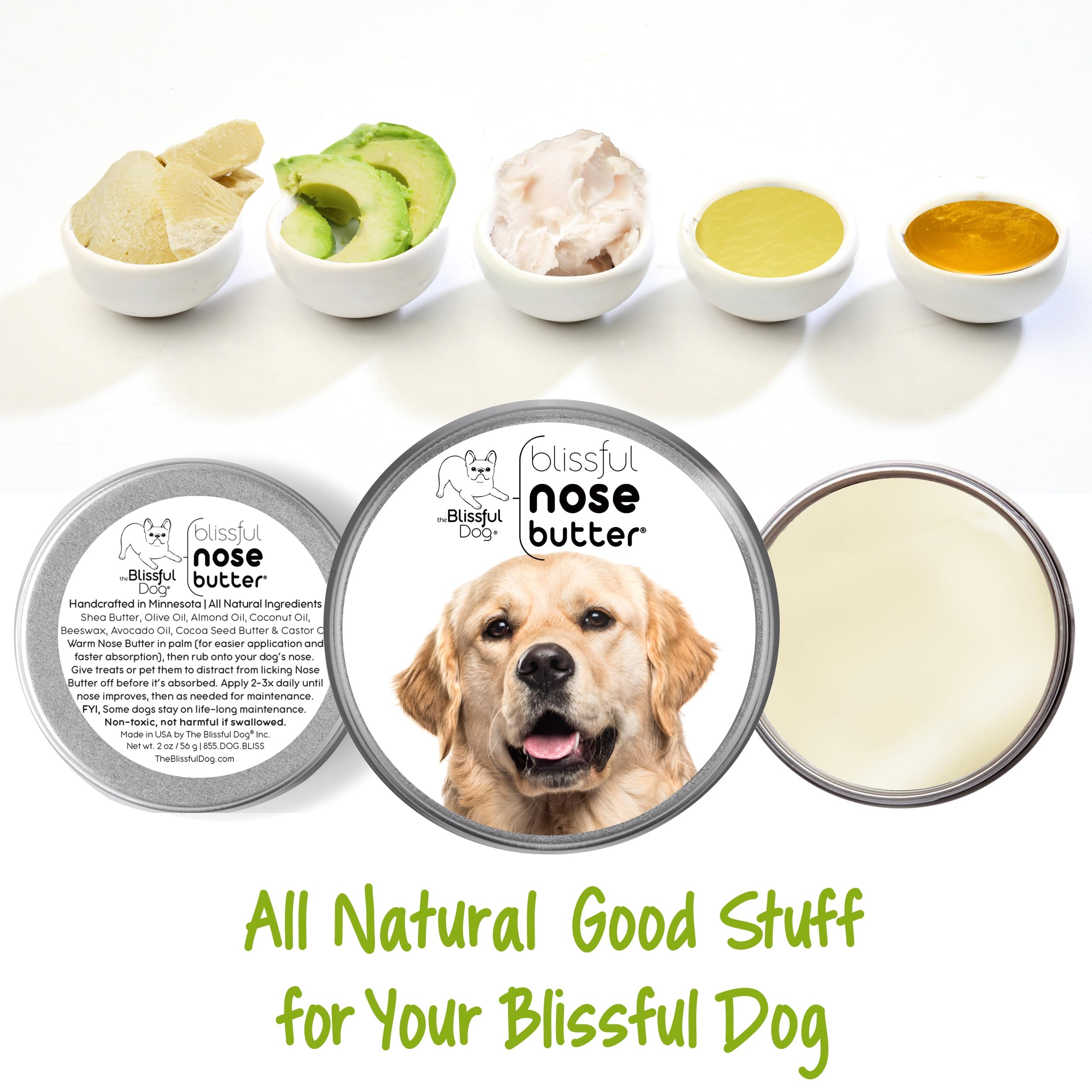 The Blissful Dog Golden Retriever Unscented Nose Butter - Dog Nose Butter, 16 Ounce