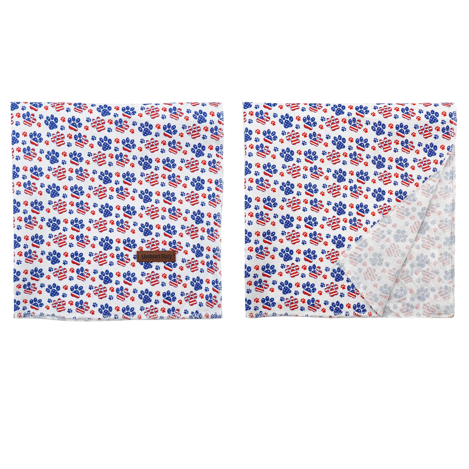 Lionheart Glory American Dog Bandana 1 Pack Washable Soft Dog Scarf, Square Adjustable Dog Bandanas For Medium Large Dogs
