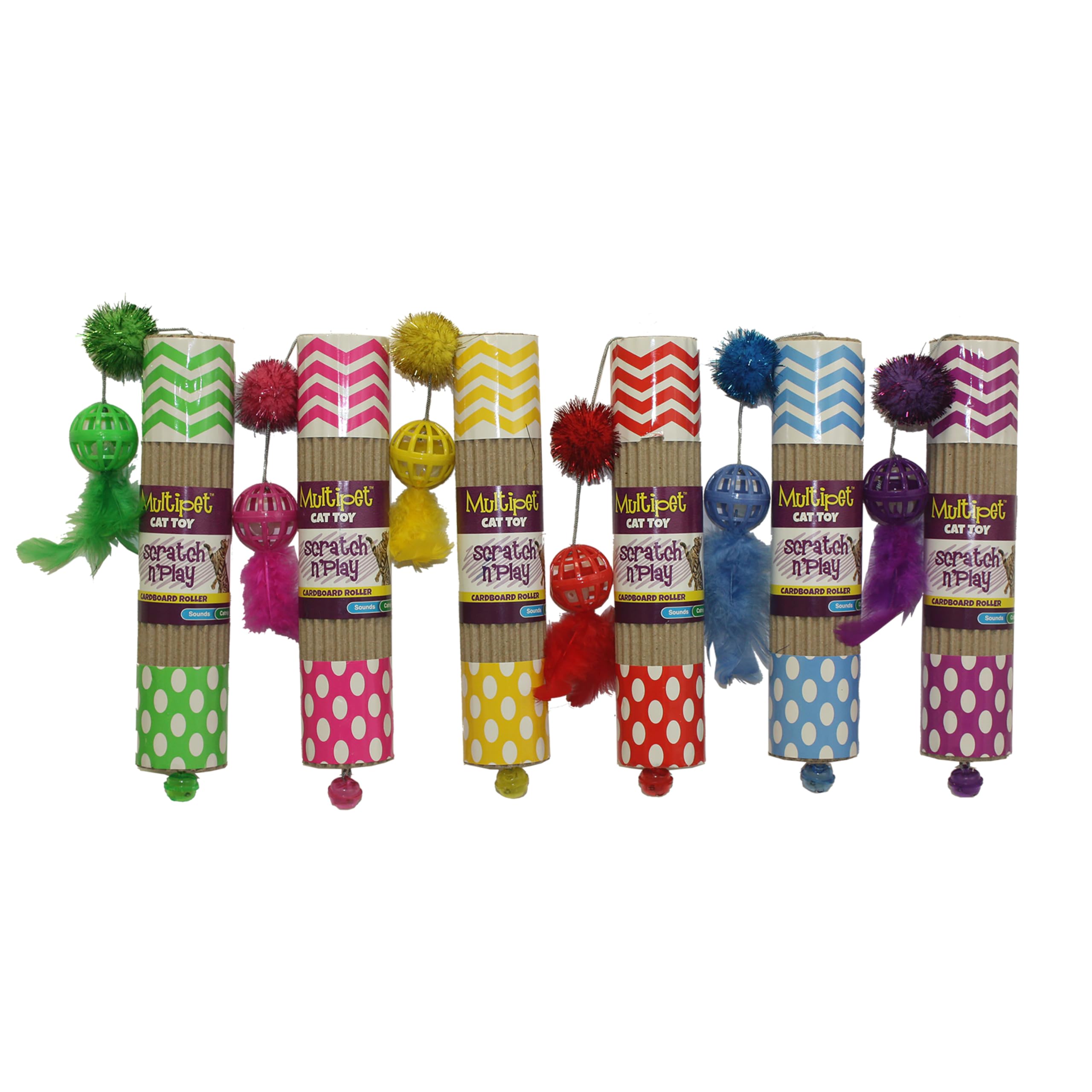 Multipet Cardboard Roller 9.5' Cat Toy, Assorted