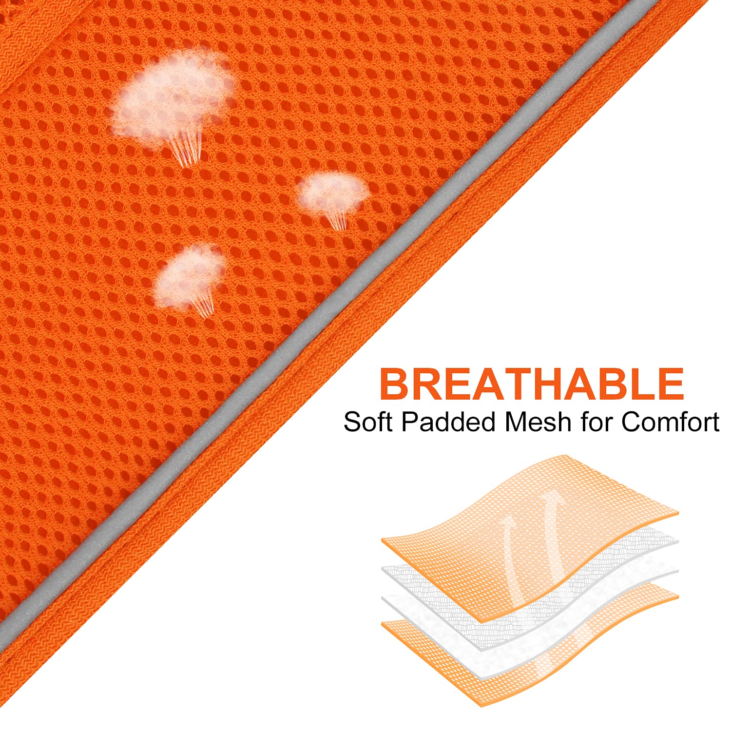 Joytale Small Dog Harness, Breathable Mesh Step-In Vest, Reflective Soft Padded Harnesses For Medium Dogs, Orange, Xl