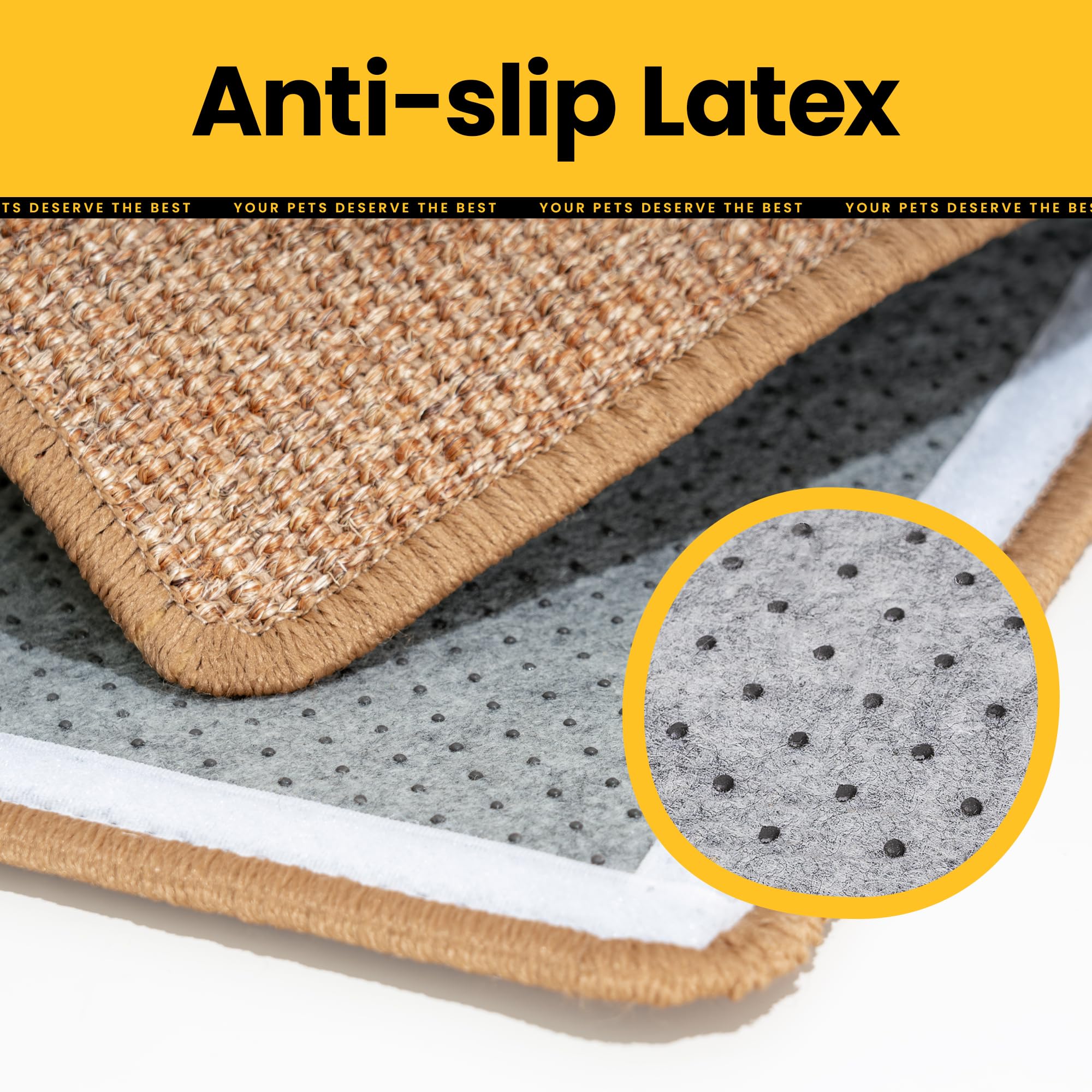 Conlun Cat Scratcher Mat,Sisal Cat Scratch Pad With Hook&Loop Tape,Wall Floor Kitten Scratching Pads Rug For Indoor,Furniture Pr