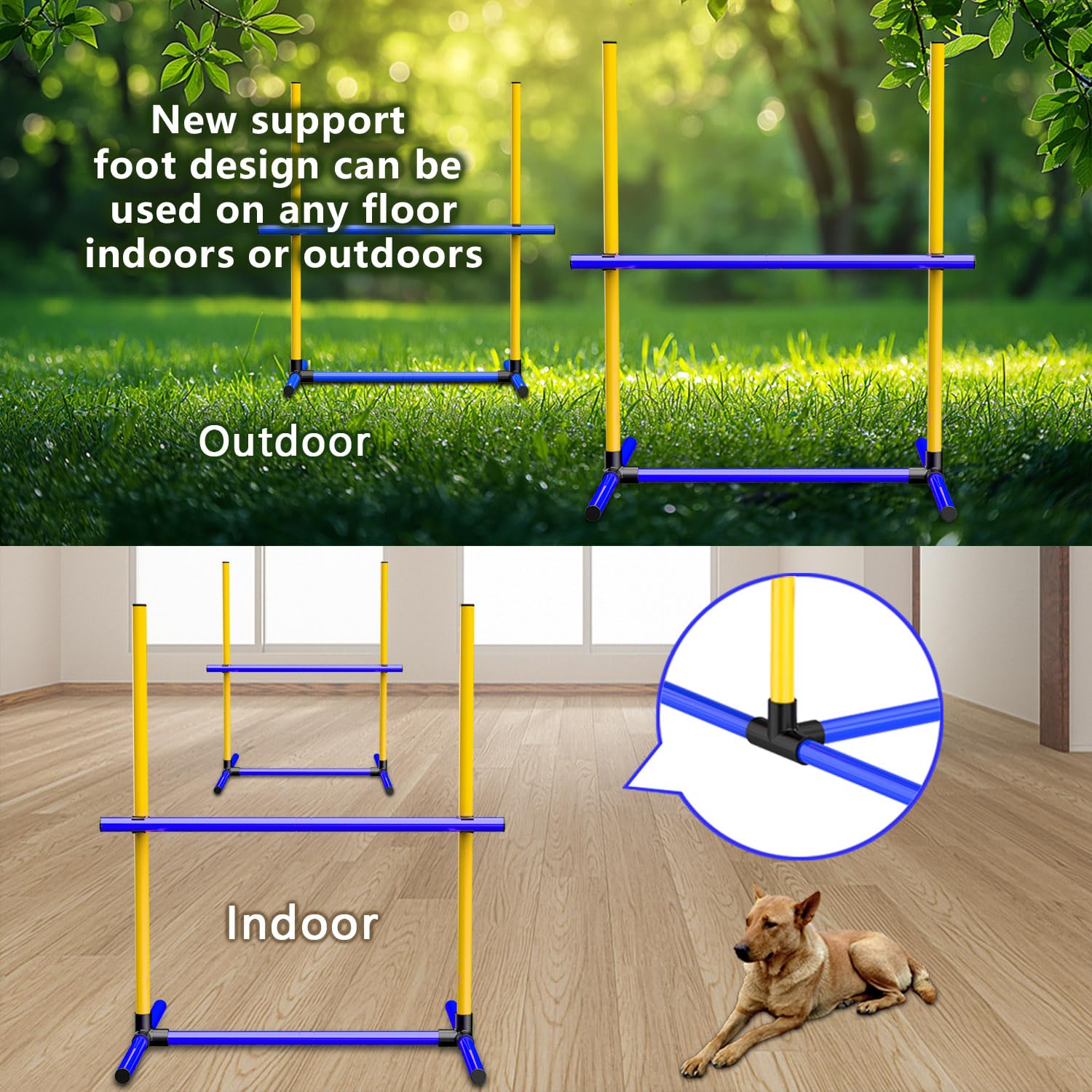Ahailuoo Dog Jumps Agility Equipment With Adjustable Height Jump Bars Adjustable Dog Agility Jumps With Carry Bag Exercise Dog J
