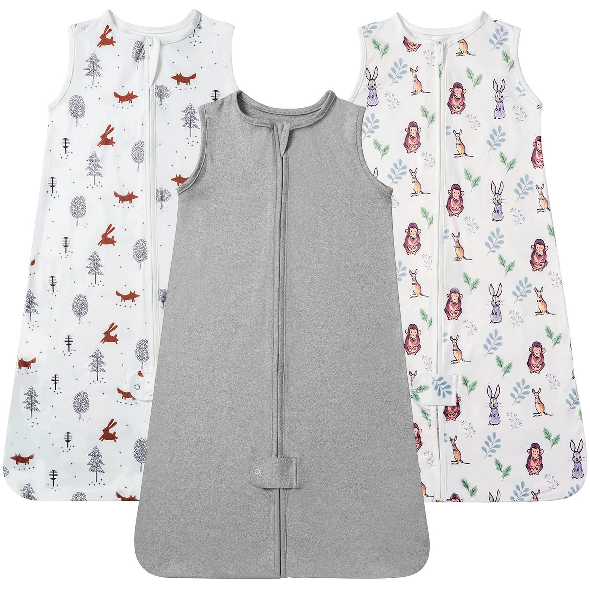Totaha Baby Sleep Sacks 3-Pack, Stretchy Sleepsack, Silky Comfort, Buttery Soft, Swaddle Transition Sleeping Bag, 2-Way Safe Zip