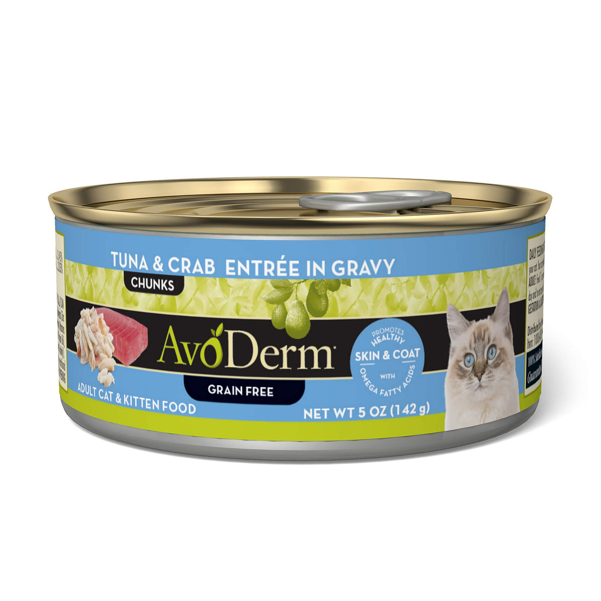 Avoderm Natural Grain Free Wet Cat Food, Tuna & Crab In Gravy, 5 Oz Can (Pack Of 24)