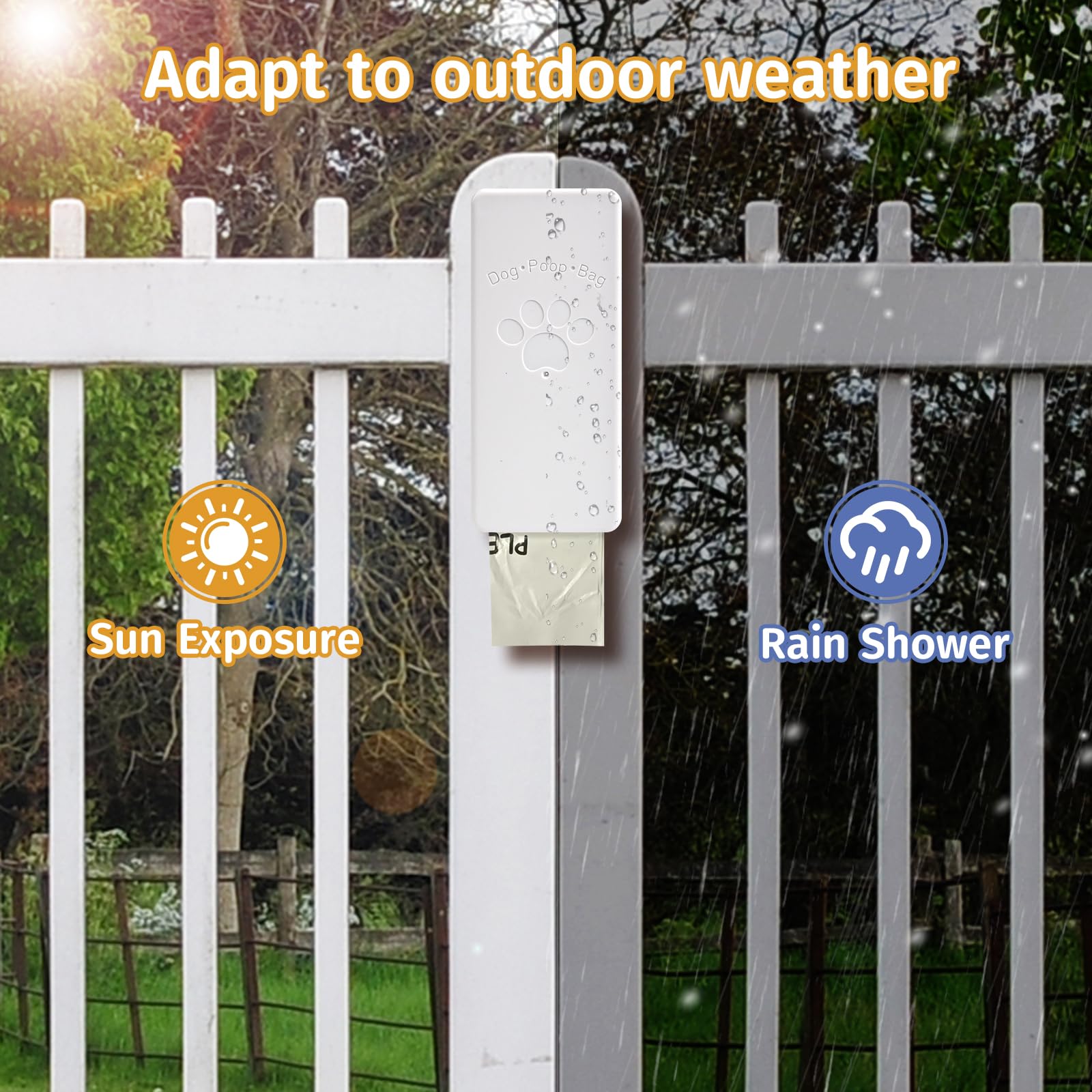 Qeerable Dog Poop Bag Dispenser, Wall-Mounted Dog Bag Dispenser Outdoor Or Indoor For Doggy And Pets, White Dog Poop Bag Holder