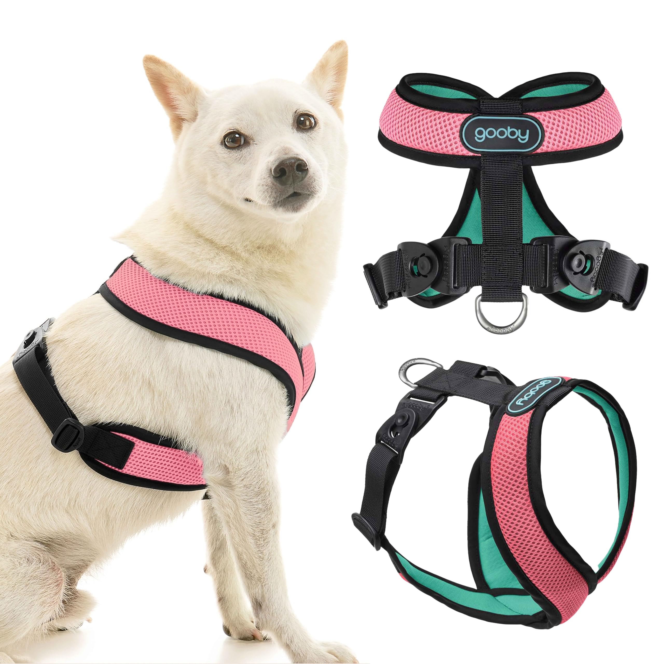 Gooby Comfort X Harness Dual Snap Mesh In Dog Harness - Watermelon, X-Large