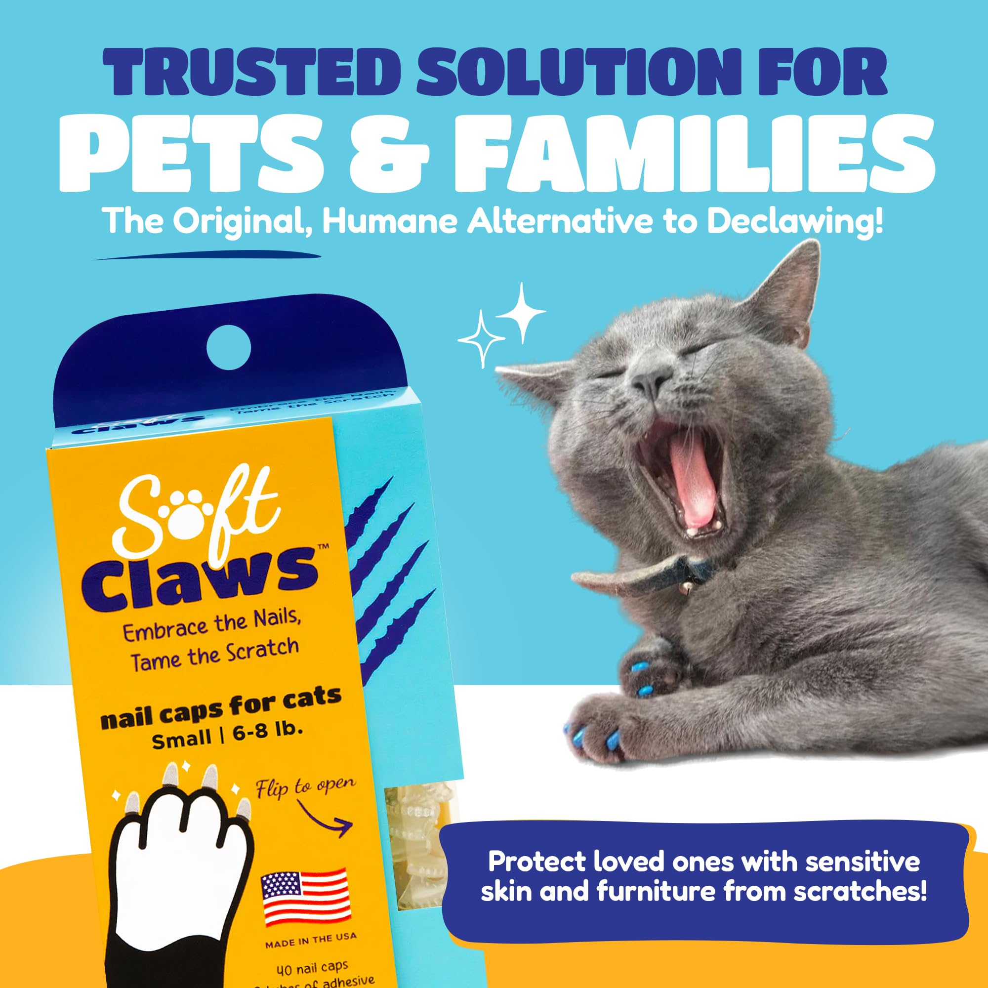 Feline Soft Claw Nail Caps M Blu Sprk