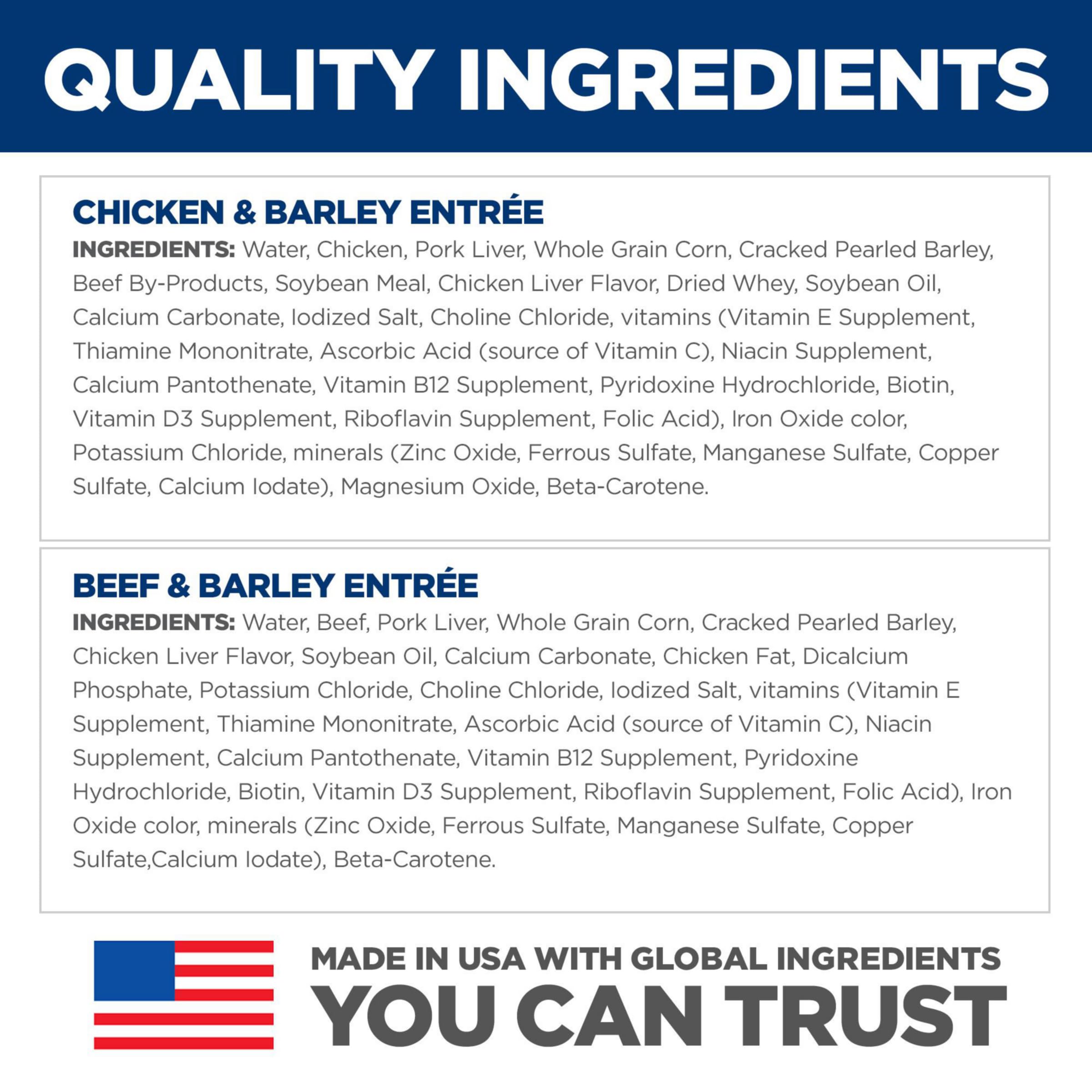 Hills Science Diet Adult 1-6, Adult 1-6 Premium Nutrition, Wet Dog Food, Variety Pack: Chicken & Barley; Beef & Barley Loaf, 13