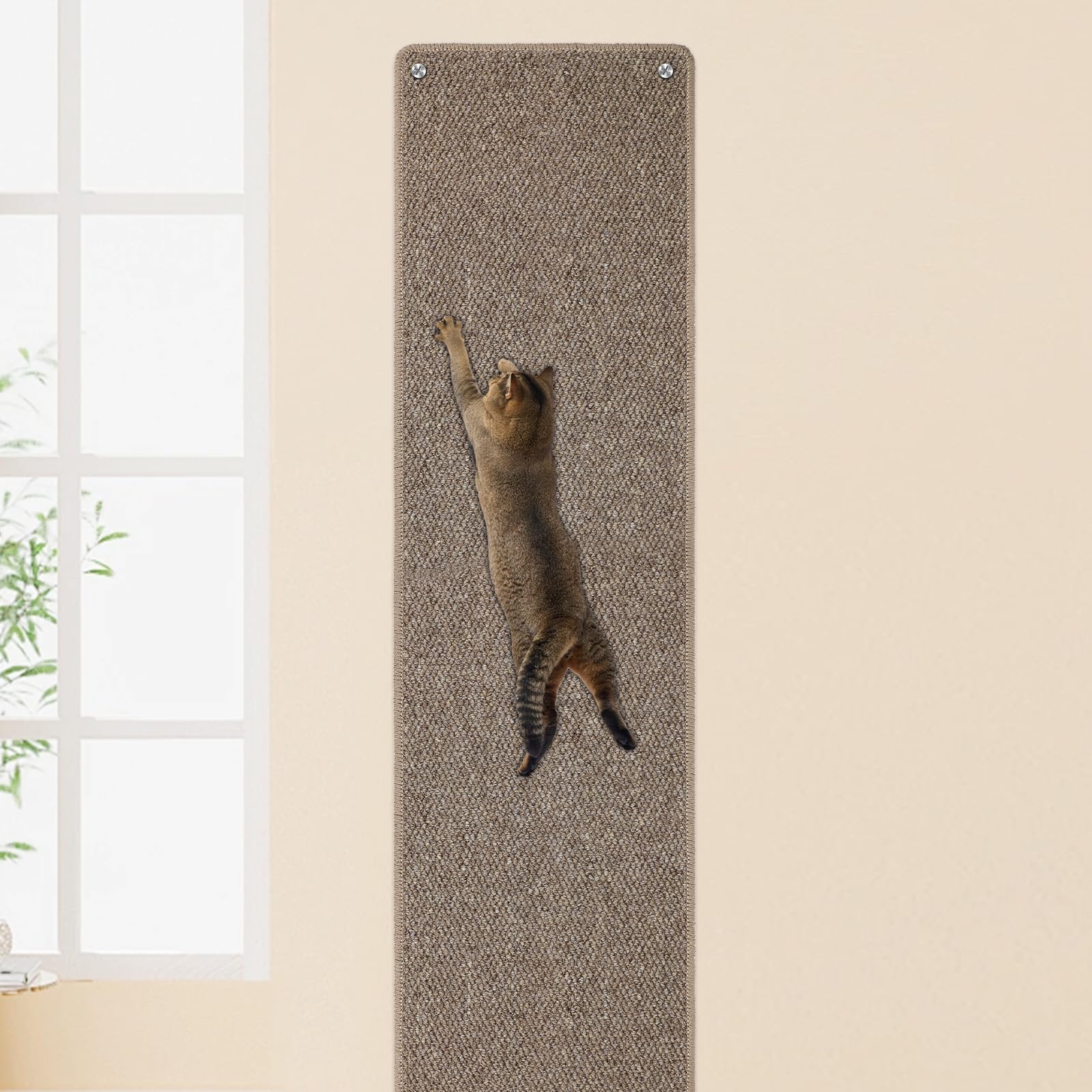 Fhtonge 71X15.8 Thickened Cat Wall Climbing Carpet With 16 Fixed Nails, Extra Large Tall Cat Scratch Pad For Wall, Wall Mounted 