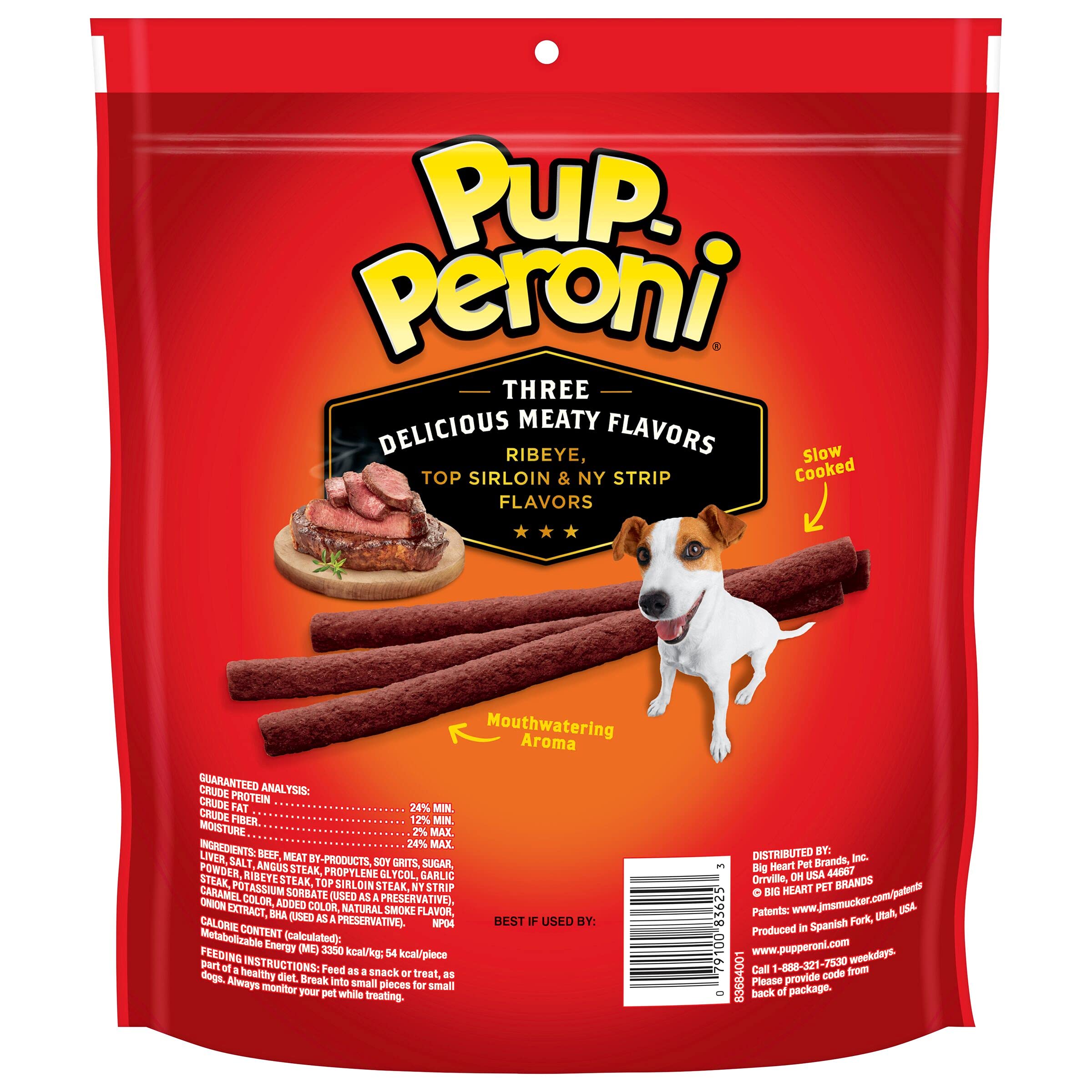 Pup-Peroni Dog Treats, Triple Steak Flavor, 22.5 Ounce, Ribeye, Top Sirloin, NY Strip Flavors