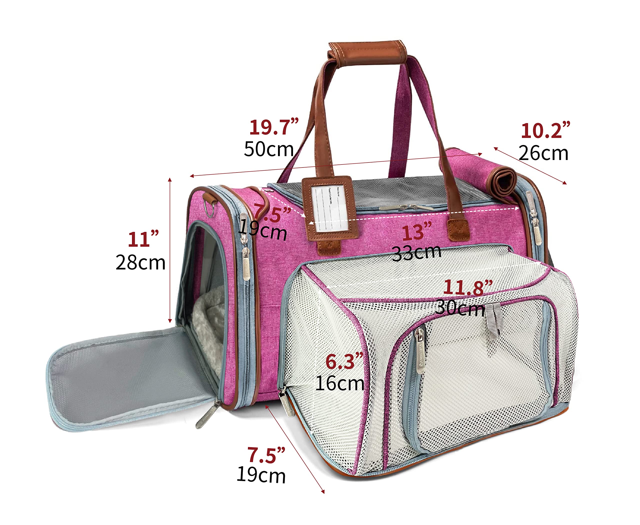 Mr. Peanut'S Gold Series Big Apple Xl Expandable Airline Capable Soft Sided Pet Carrier, Premium Brand Self Locking Zippers, Plu