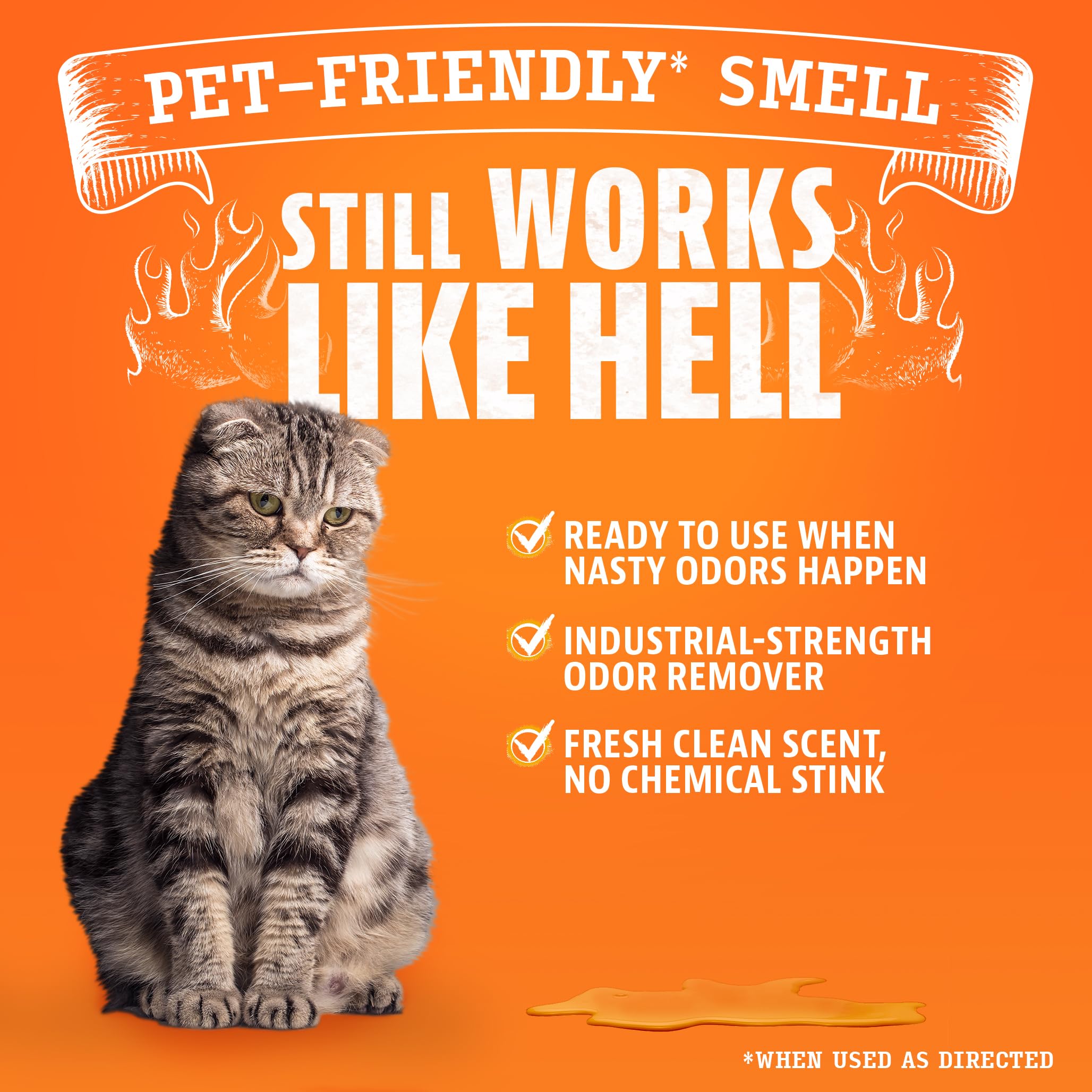 Angry Orange Pet Odor Eliminator For Cat Urine, Carpet Stains, And Strong Smells - Fresh Scent Odor Remover- 24 Oz