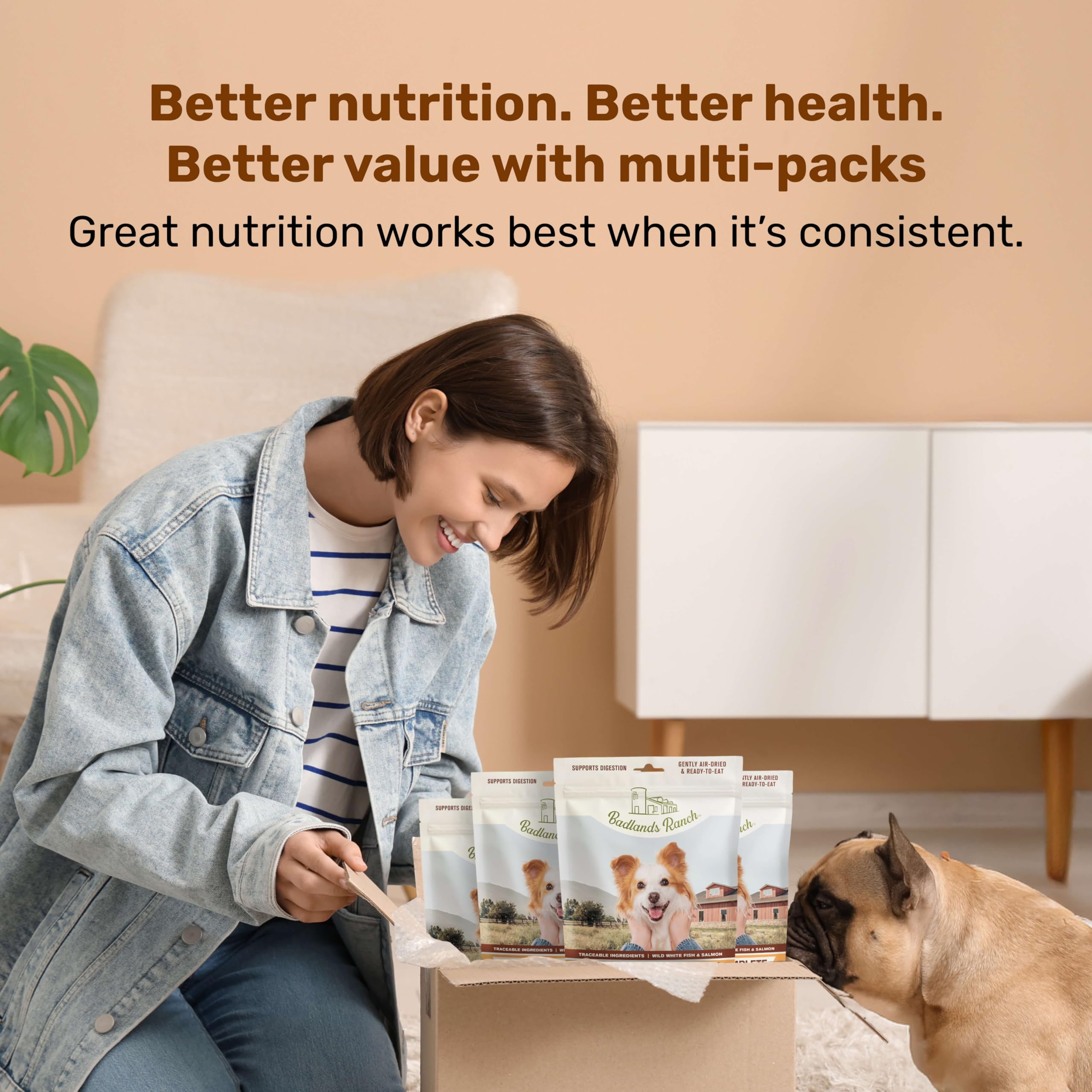 BADLANDS RANCH Superfood Air-Dried Wild Fish & Turkey Dog Food – High Protein for Daily Wellness – 24 oz