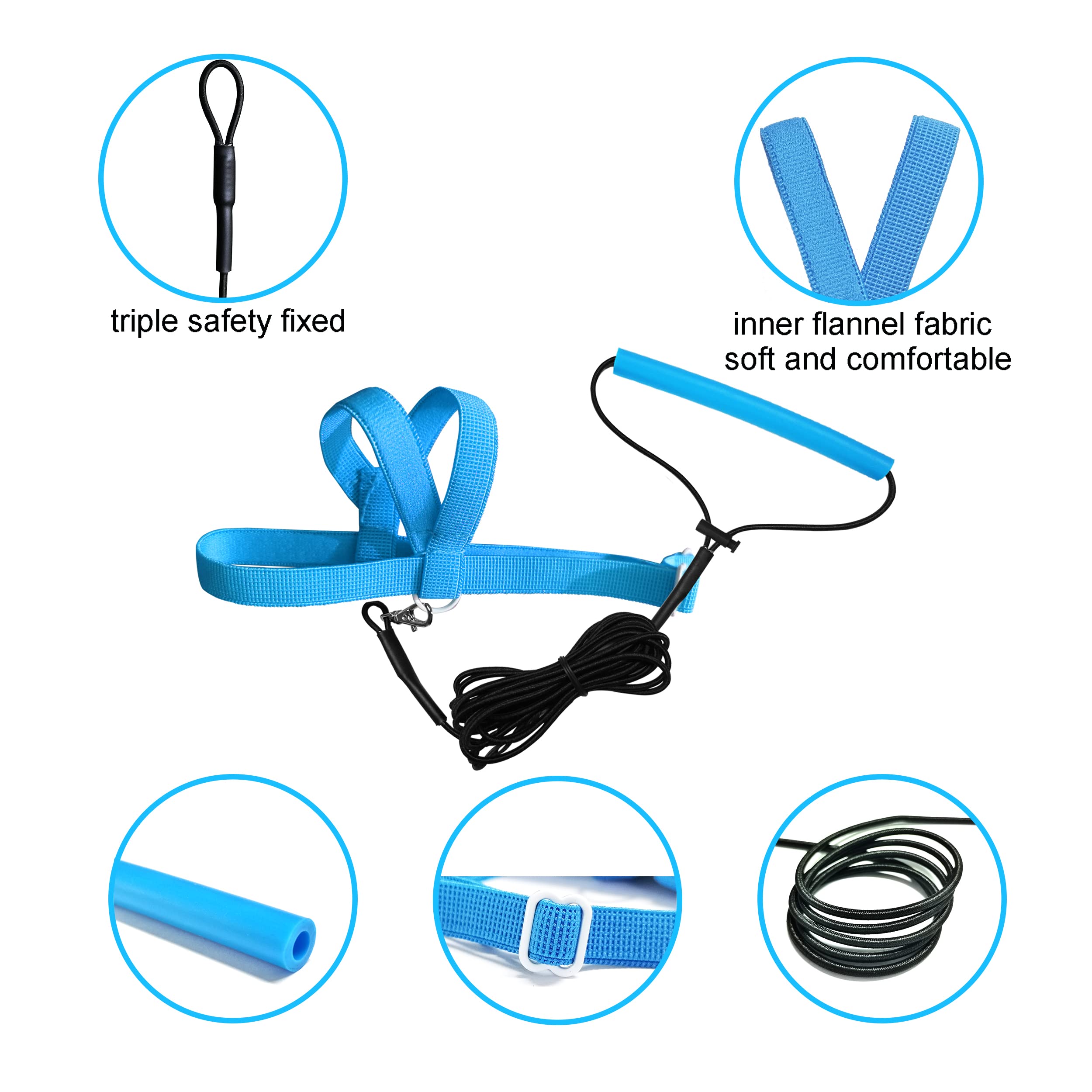 Vanfavori Adjustable Bird Harness With 80 Inch Leash,Outdoor Flying Training Rope Kit For Bird Parrots Cockatiel S Size Weight 70-120 Grams,Blue