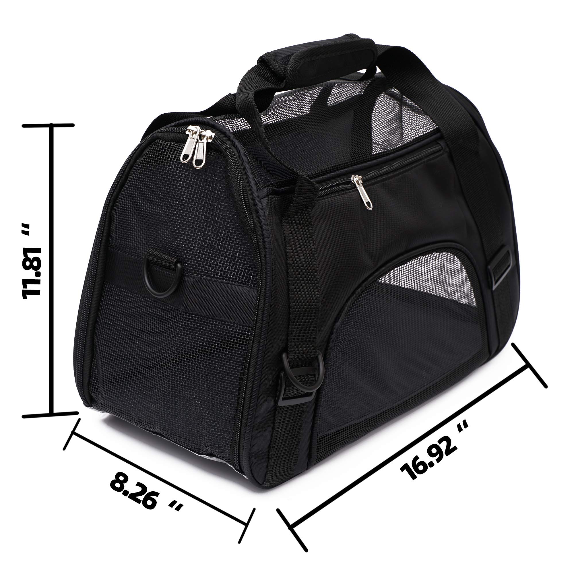 Muchl Pet Carrier Soft-Sided Carriers For Cat Carriers Dog Carrier For Small Medium Cats Dogs Puppies Pet Carrier Airline Approved Up To 15 Lbs Cat Dog Pet Travel Carrier (Small, Black)