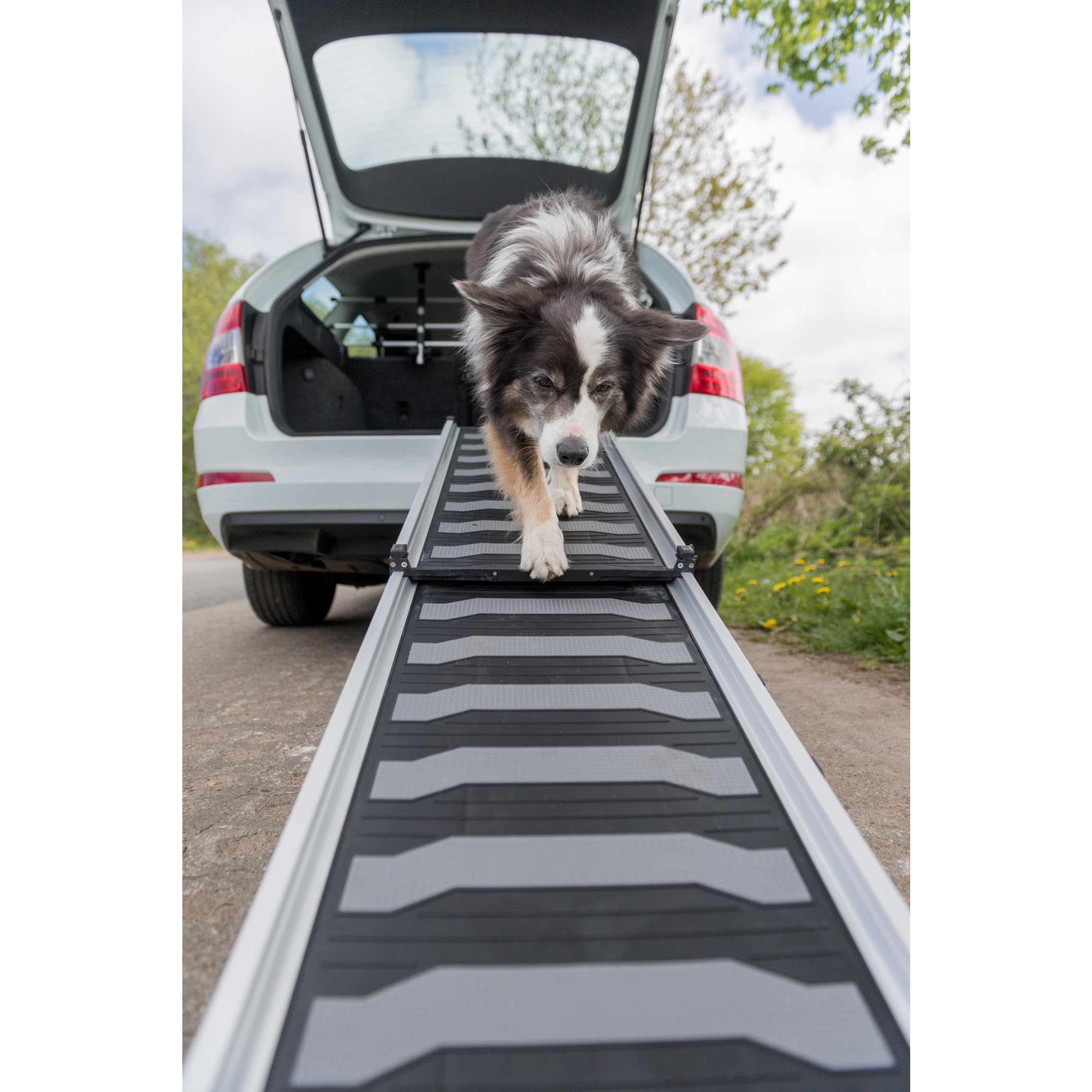 Trixie Heavy Duty 69' Telescoping Pet Ramp, Lightweight Aluminum, Portable Dog Ramp, Car Ramp, Extra Long