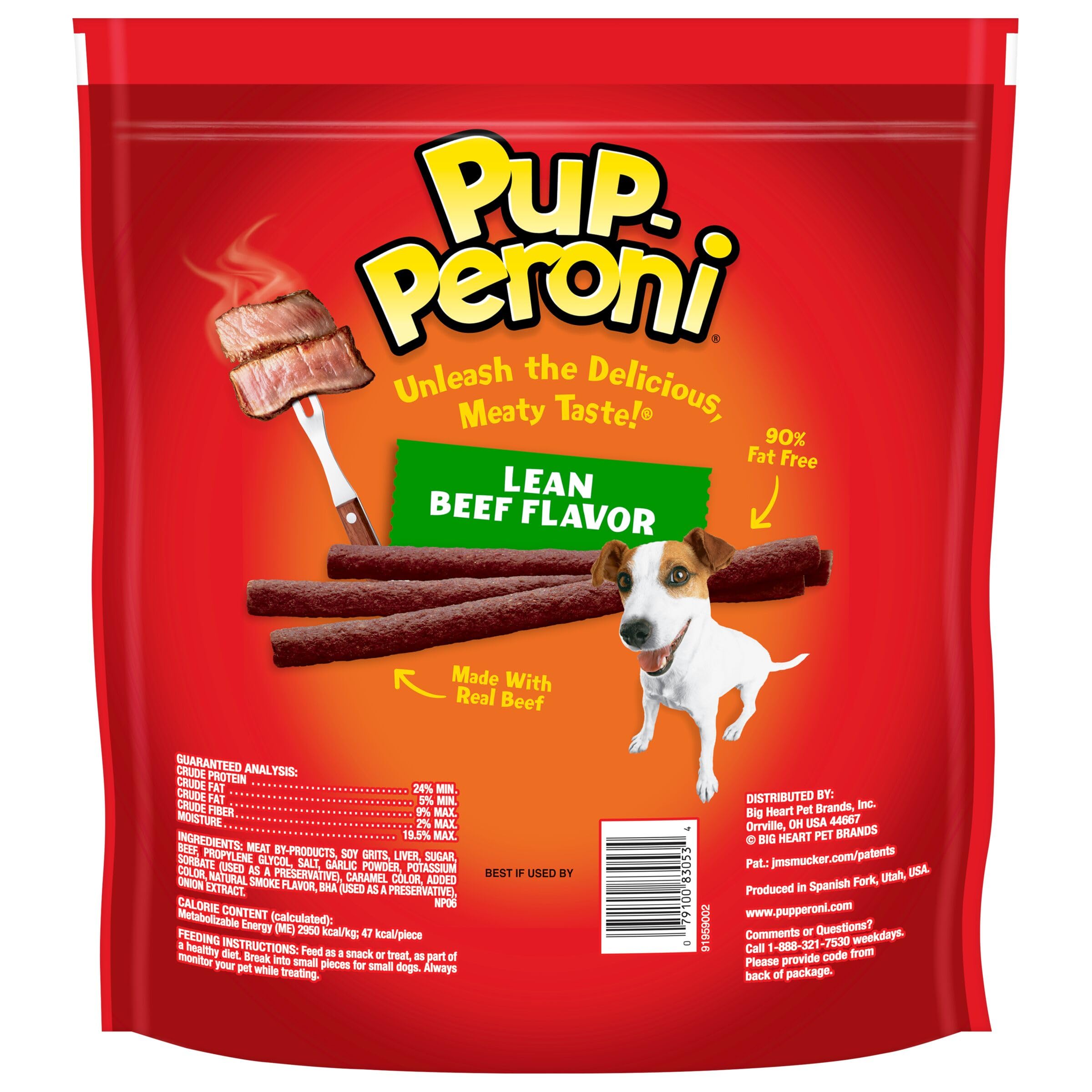 Pup-Peroni Dog Treats, Lean Beef Flavor, 38 Ounce, Made with Real Beef, 90% Fat Free, No Red 40 or Fillers