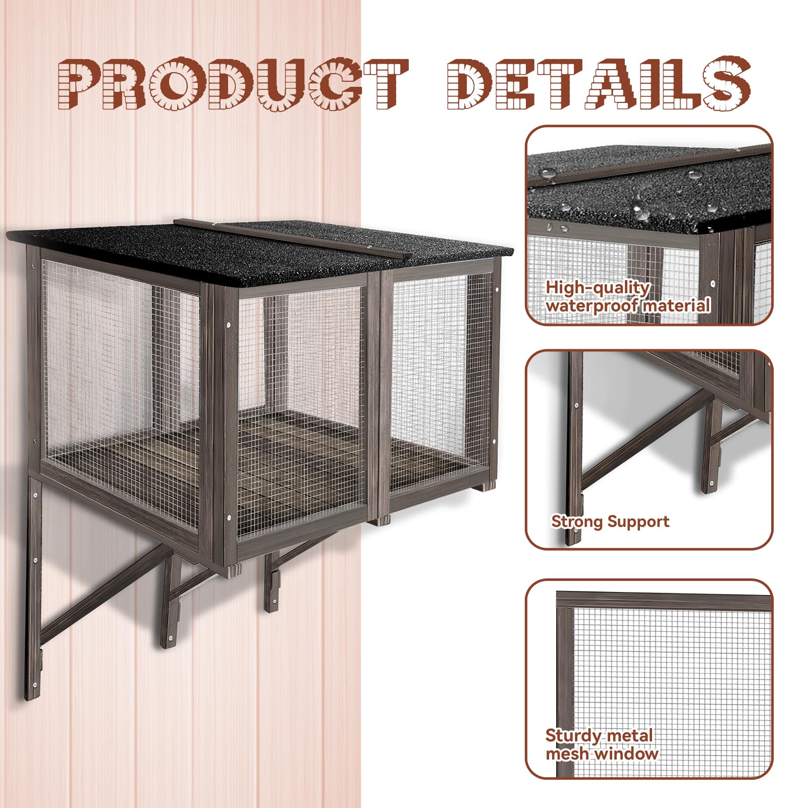 Cat Catio Outdoor Window Enclosure For Large Cats - Expandable Cat Window Bed For Napping, Sunbathing & Enjoying Scenery