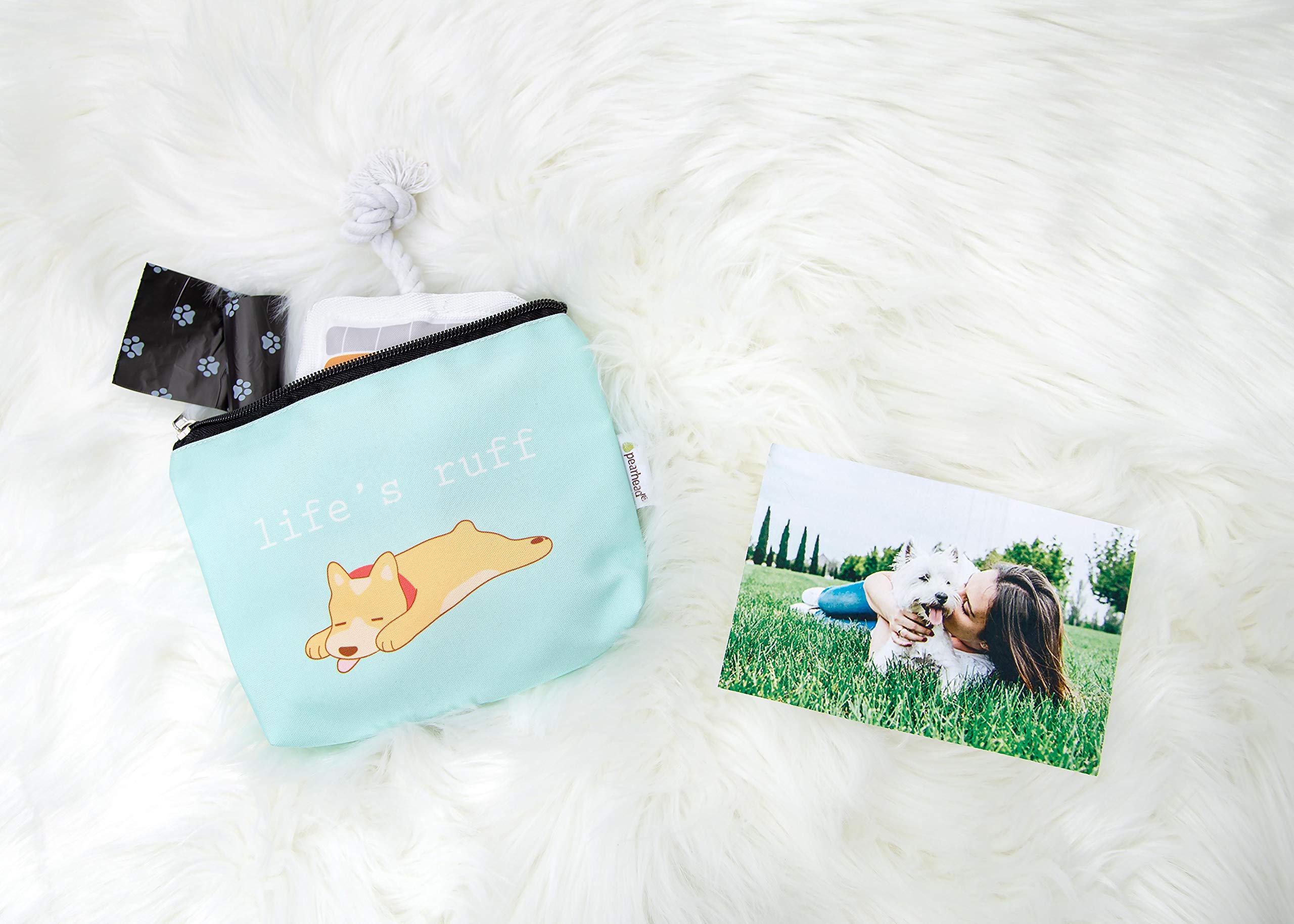 Pearhead Lifes Ruff Canvas Pouch, Travel Zipper Bag Perfect For Dog Lovers