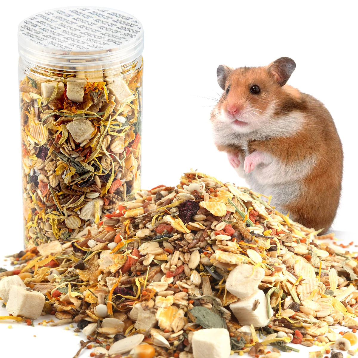 Gourmet Hamster & Gerbil Food, Dry Food For Hamsters-Supports Healthy Digestion And Healthy Teeth Unique Edible Treats For Guine
