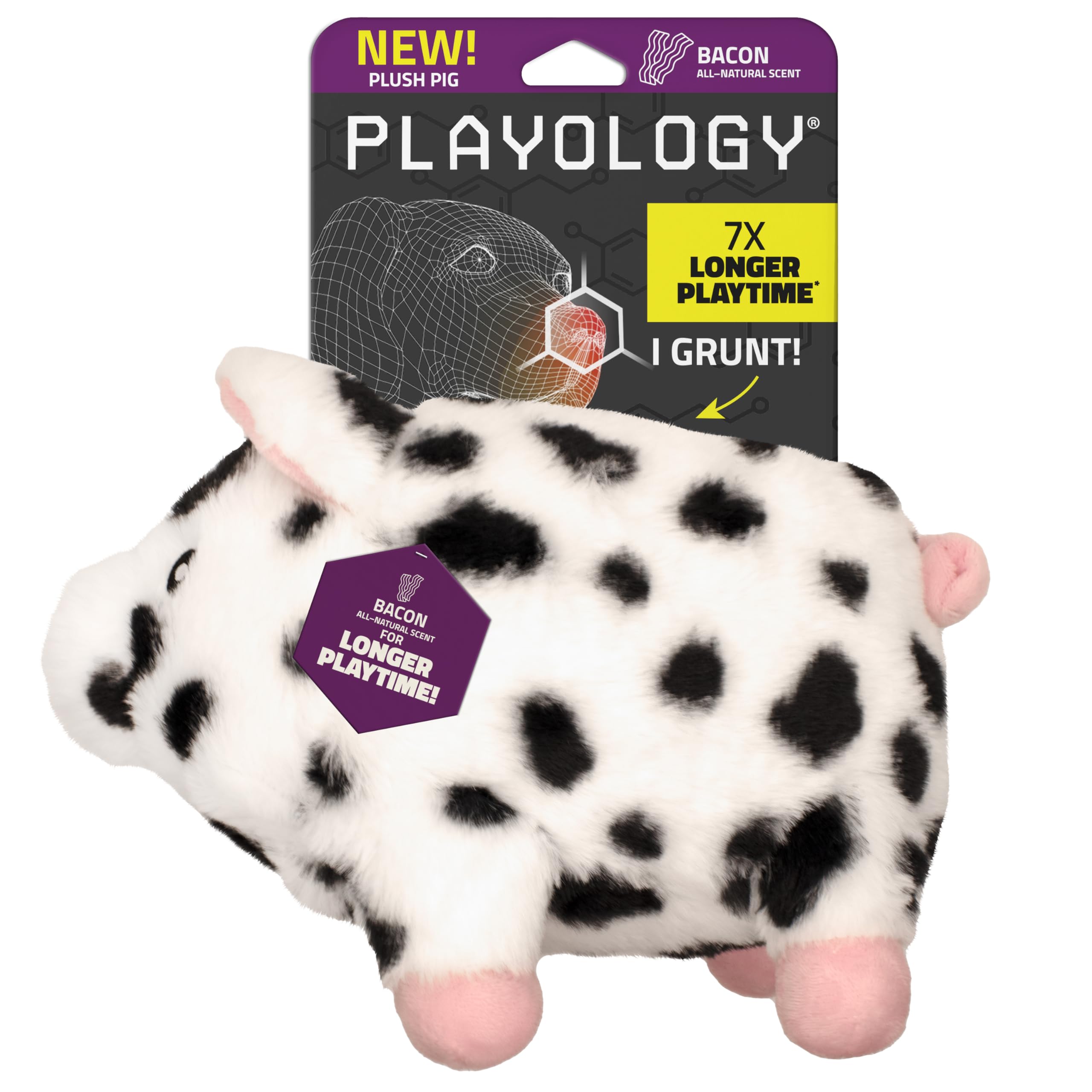 Playology Plush Toys for Dogs | Stuffed Animal Pig | Pork Sausage Scented Toy for Large Dogs