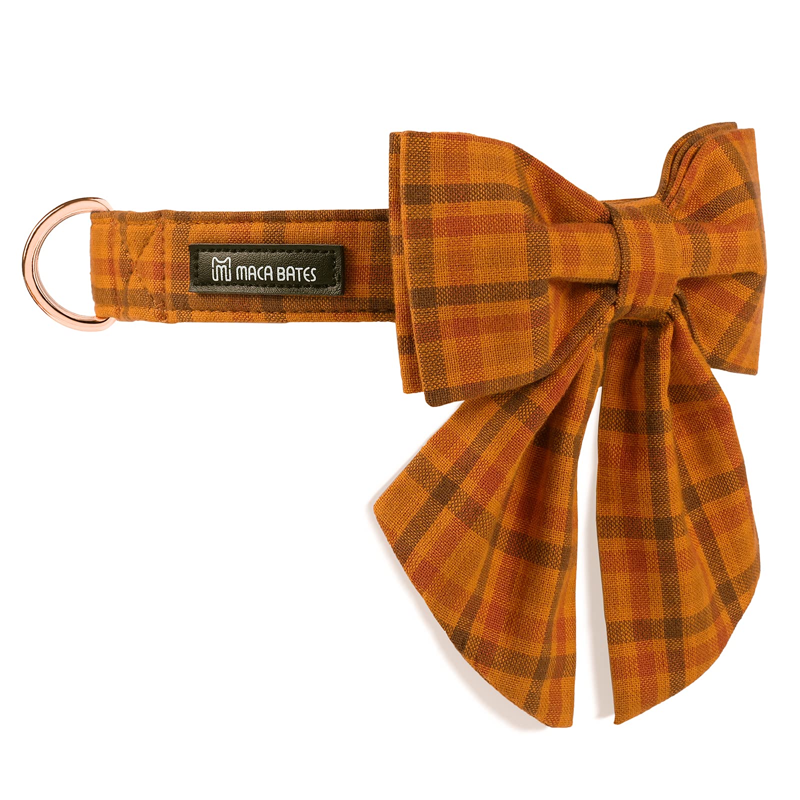 Maca Bates Fall Dog Collar With Sailor Bow Tie Pumpkin Plaid Dogs Collars With Bowtie Checkered Halloween Thanksgiving Day Adjus