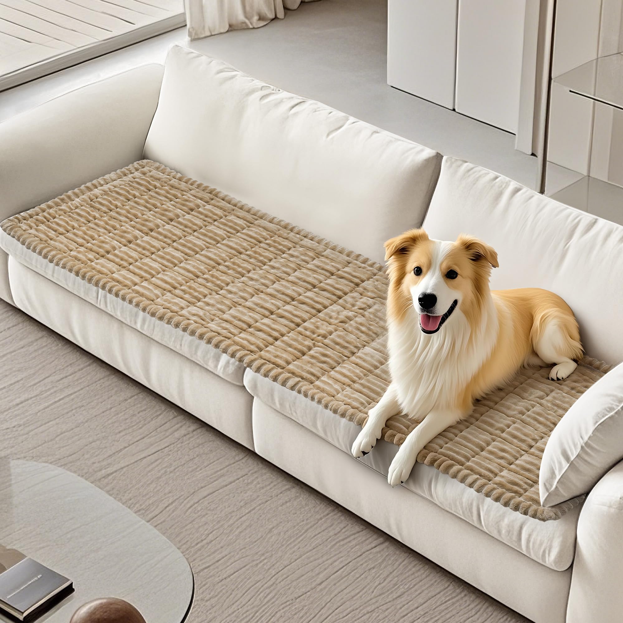 PIGLOG Couch Cover for Dogs Washable, Durable Dog Couch Cover Protector, Fuzzy Pet Couch Covers for Sofa, Non Slip Pet Sofa Cove