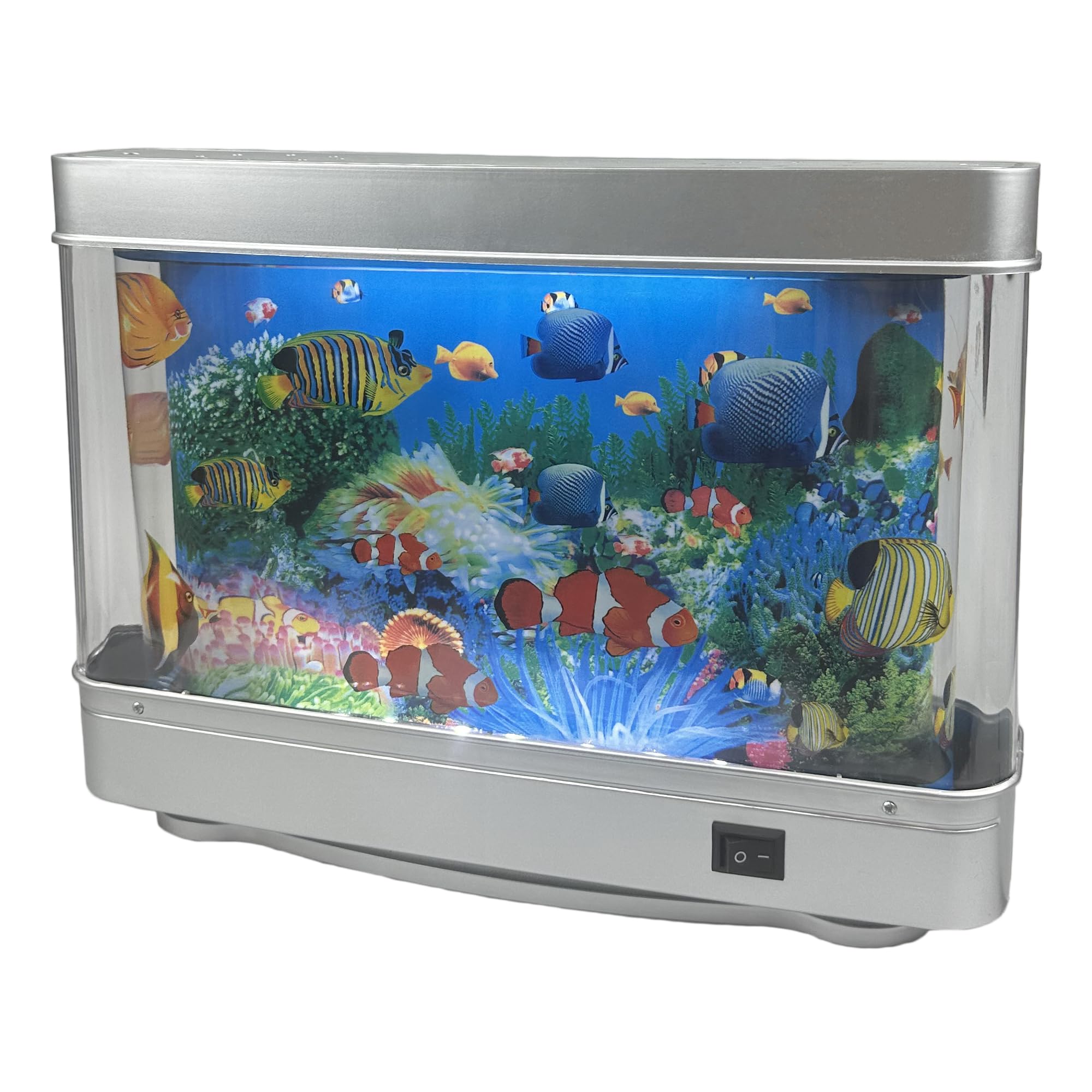 Tokenkuko Fake Fish Tank Mini Aquarium,Artificial Tropical Fish Decorative,Fake Aquarium Decorative Lamp,Aquarium Lights Motion