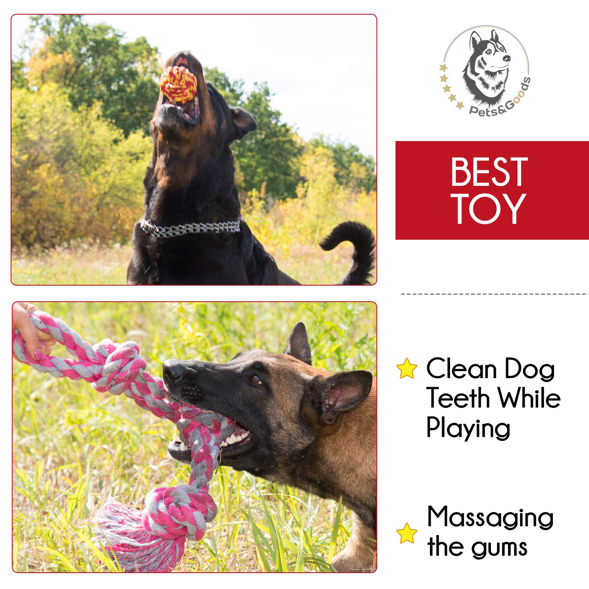 Dog Toys For Aggressive Chewers - Large Dog Toys - 3 Nearly Indestructible Chewing Ropes - Durable Heavy Duty Dental Chew Toys F