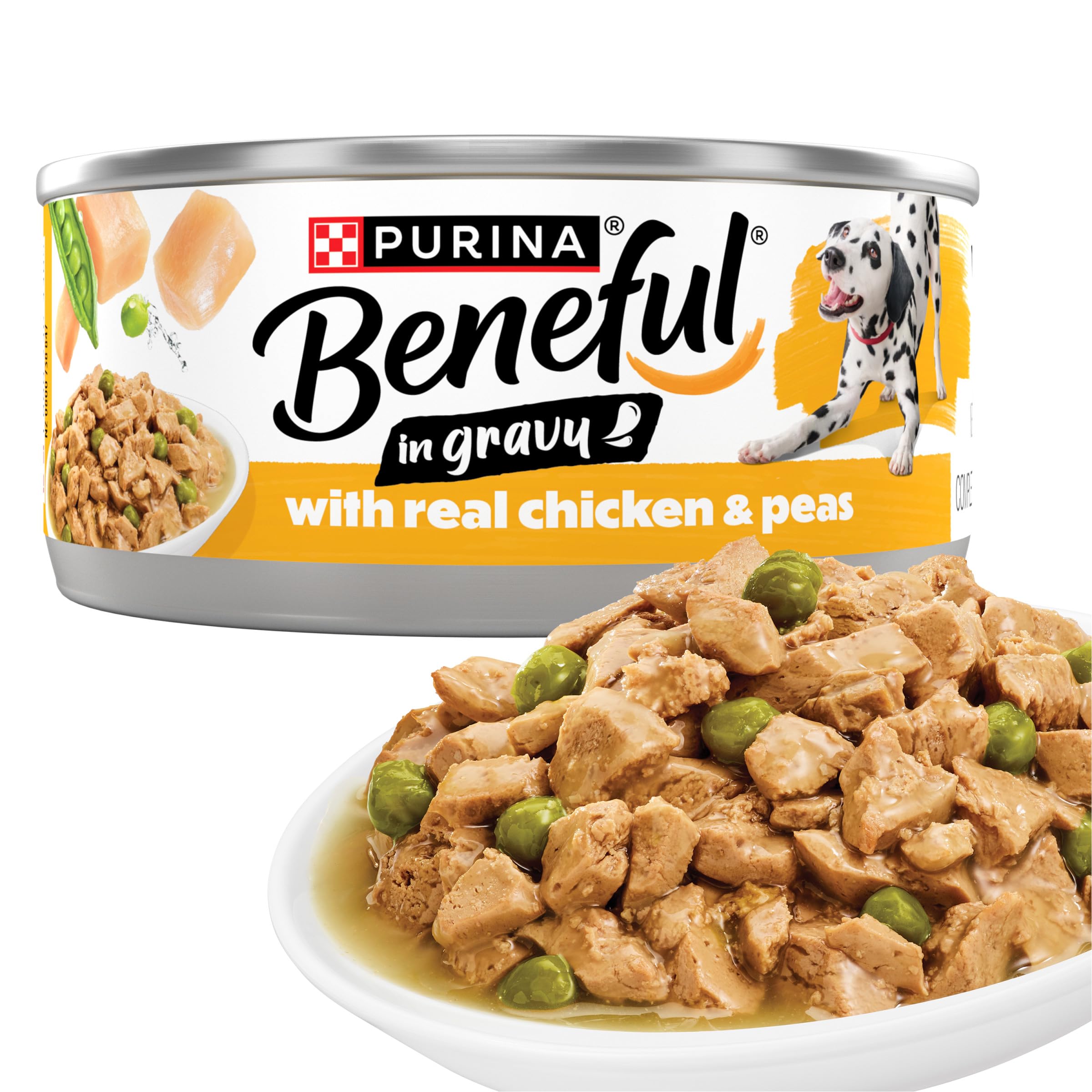 Purina Beneful with Real Chicken and Peas in Gravy Wet Dog Food - 5.5 oz Can (Pack of 12)