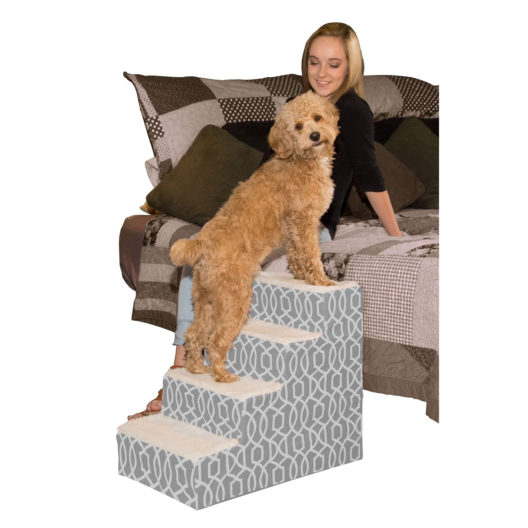 Pet Gear Easy Step IV Pet Stairs, 4-Step for Cats/Dogs, Portable/Lightweight, Sturdy, spa Blue, for Pets up to 50 pounds (PG9640