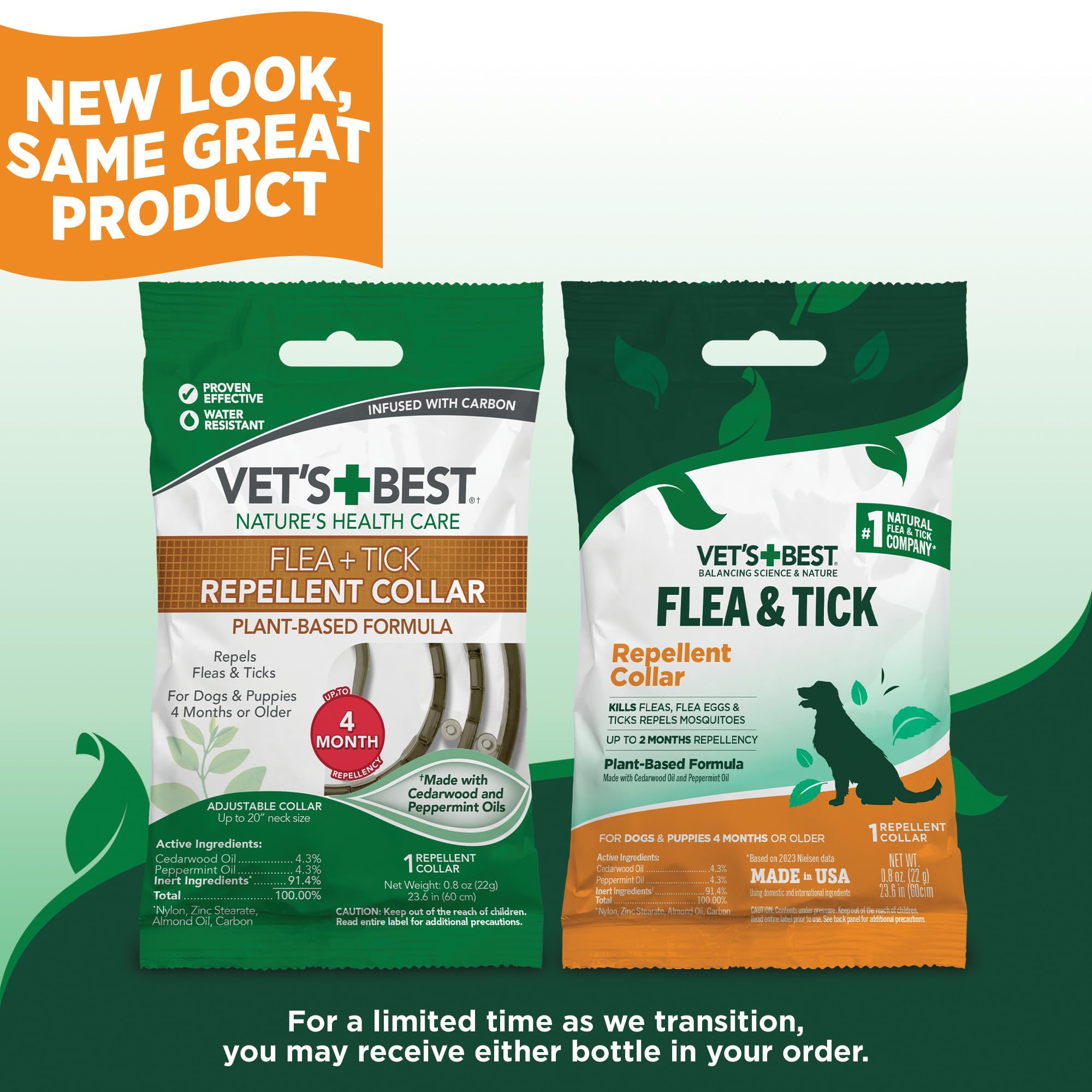 Vet'S Best Flea And Tick Repellent Collar For Dogs - Flea And Tick Prevention For Dogs - Plant-Based Ingredients - Small To Large Dog Flea Collar - Up To 20” Neck Size