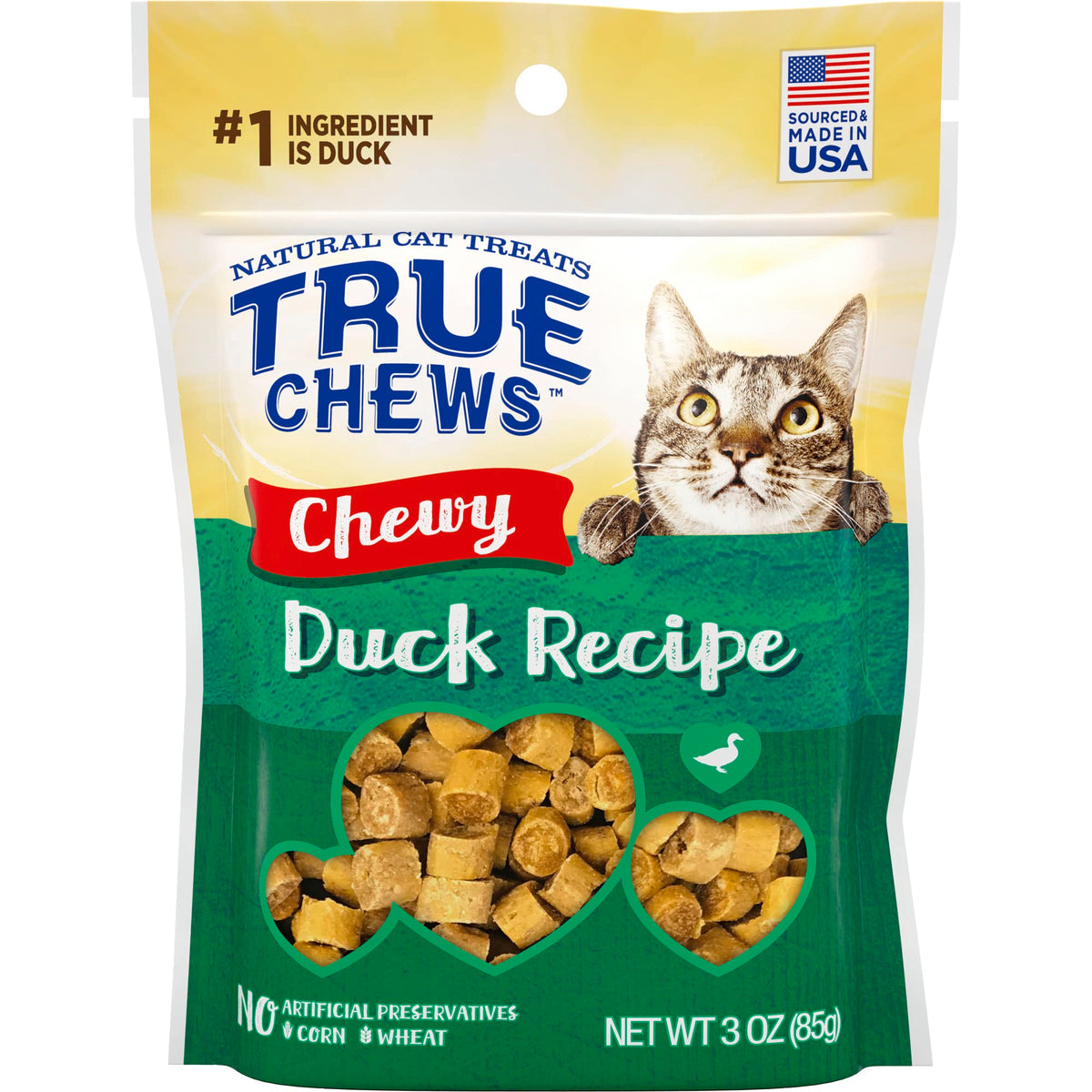 Blue Buffalo True Chews Natural Chewy Cat Treats, Duck 3 Oz Bag