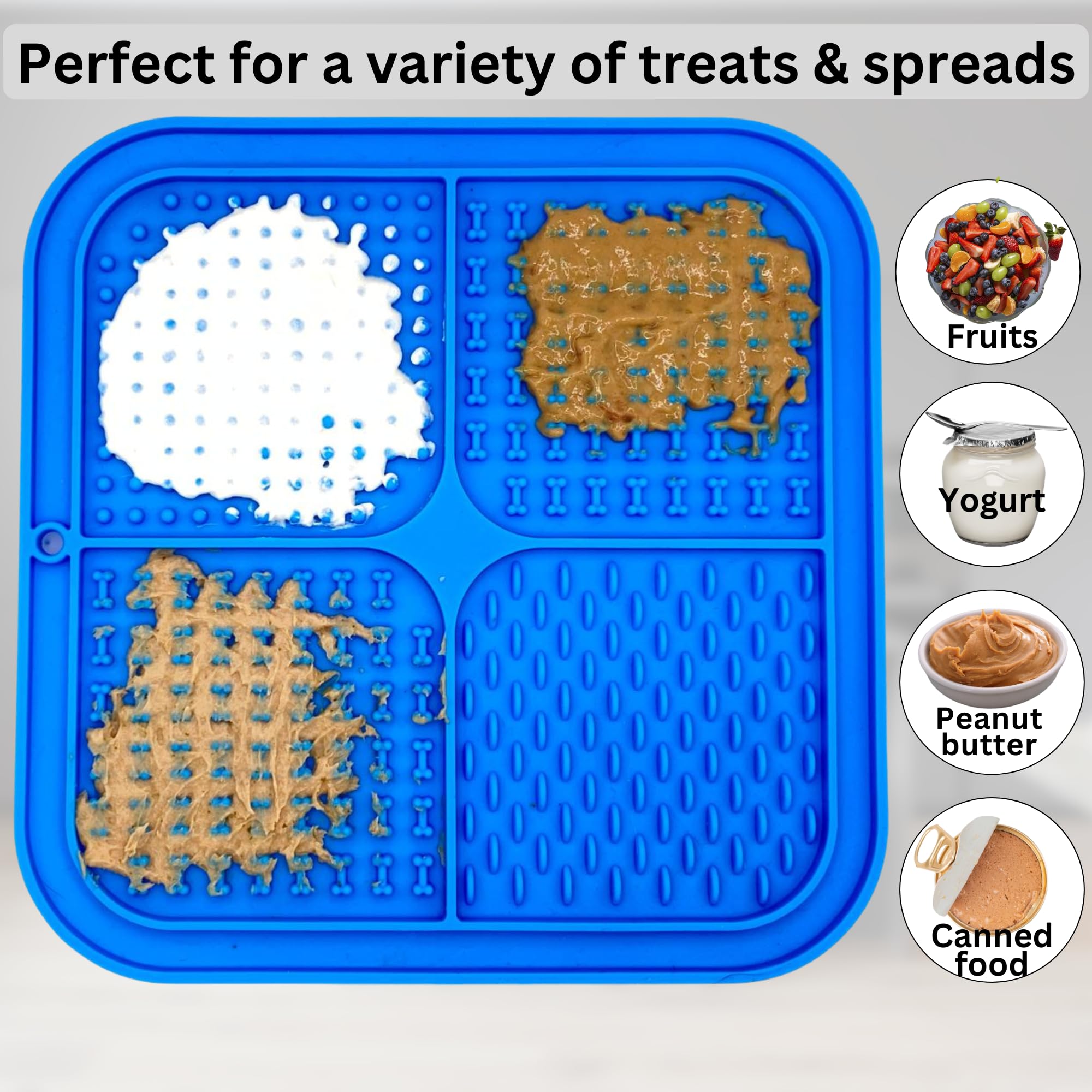 Dog Lick Mat - 2 Pack Slow Feeder For Dogs & Cats To Keep Them Busy Ideal For Grooming & Bathing - Anxiety Relief & Calming