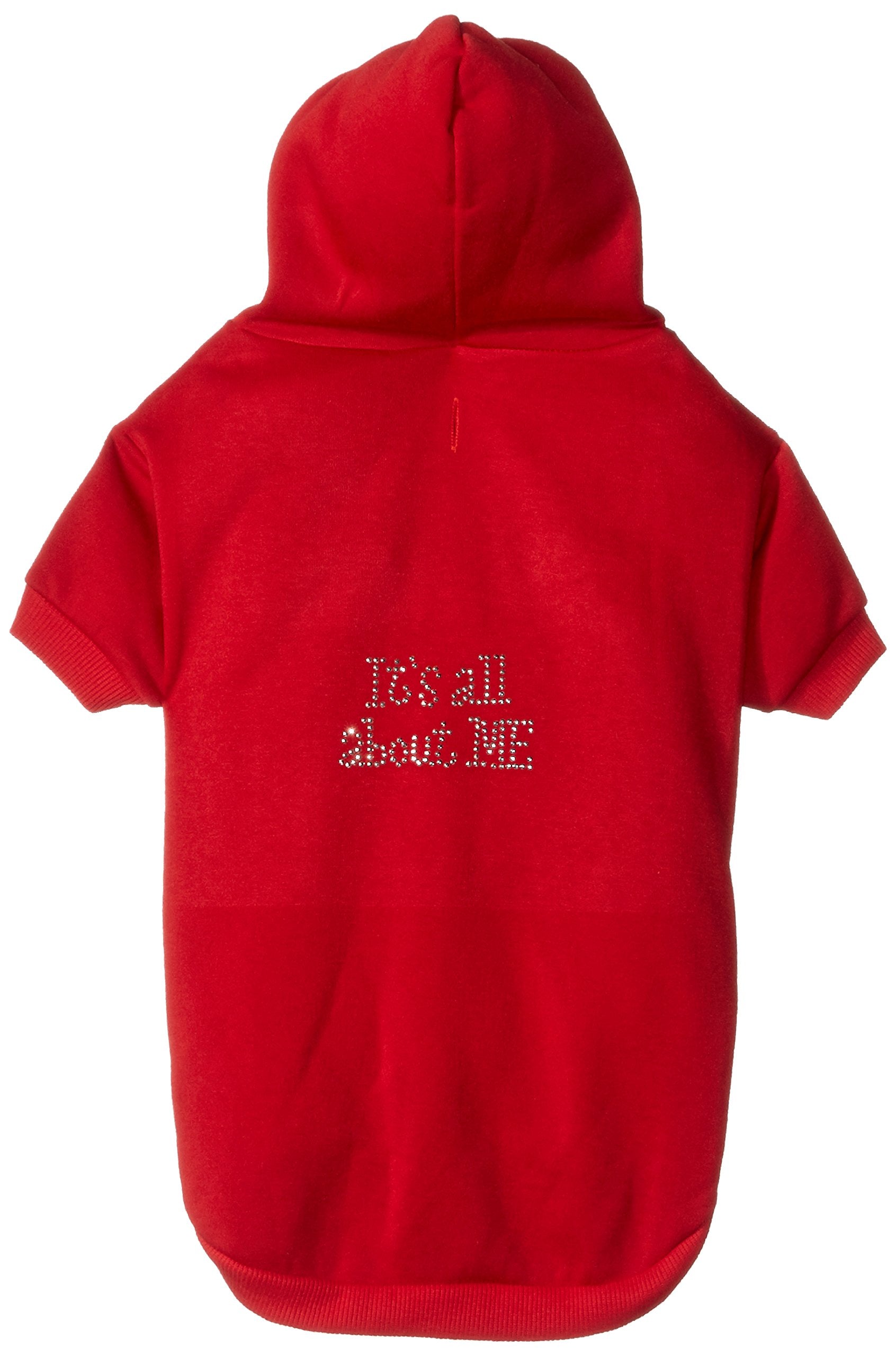 Mirage Pet Products 20-Inch It's All About Me Rhinestone Hoodies, 3X-Large, Red