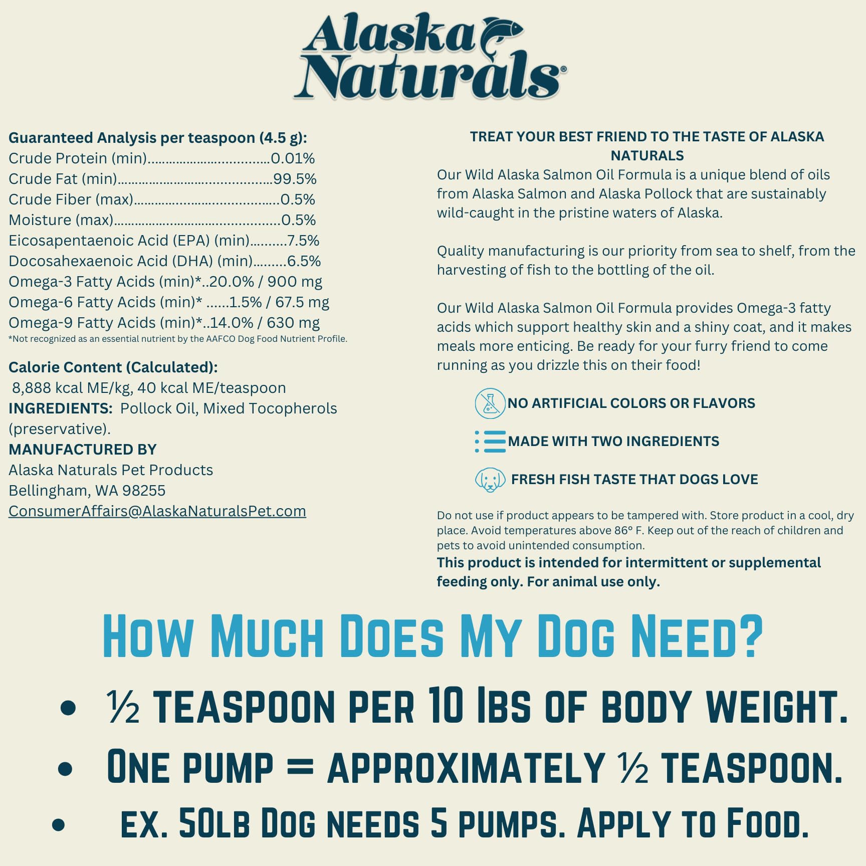 Alaska Naturals Wild Alaskan Fish Oil Supplement for Dogs Skin and Coat with EPA DHA Omega 3 Fatty Acids Sustainable Liquid Food