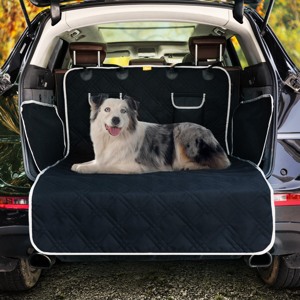 Toozey Suv Cargo Liner For Dogs Xl, Waterproof Dog Trunk Seat Cover For Back Cargo Area, Dog Car Floor Mat With Side And Bumper Protector, Pet Cargo Cover Liner For Suv/Van/Truck, Black