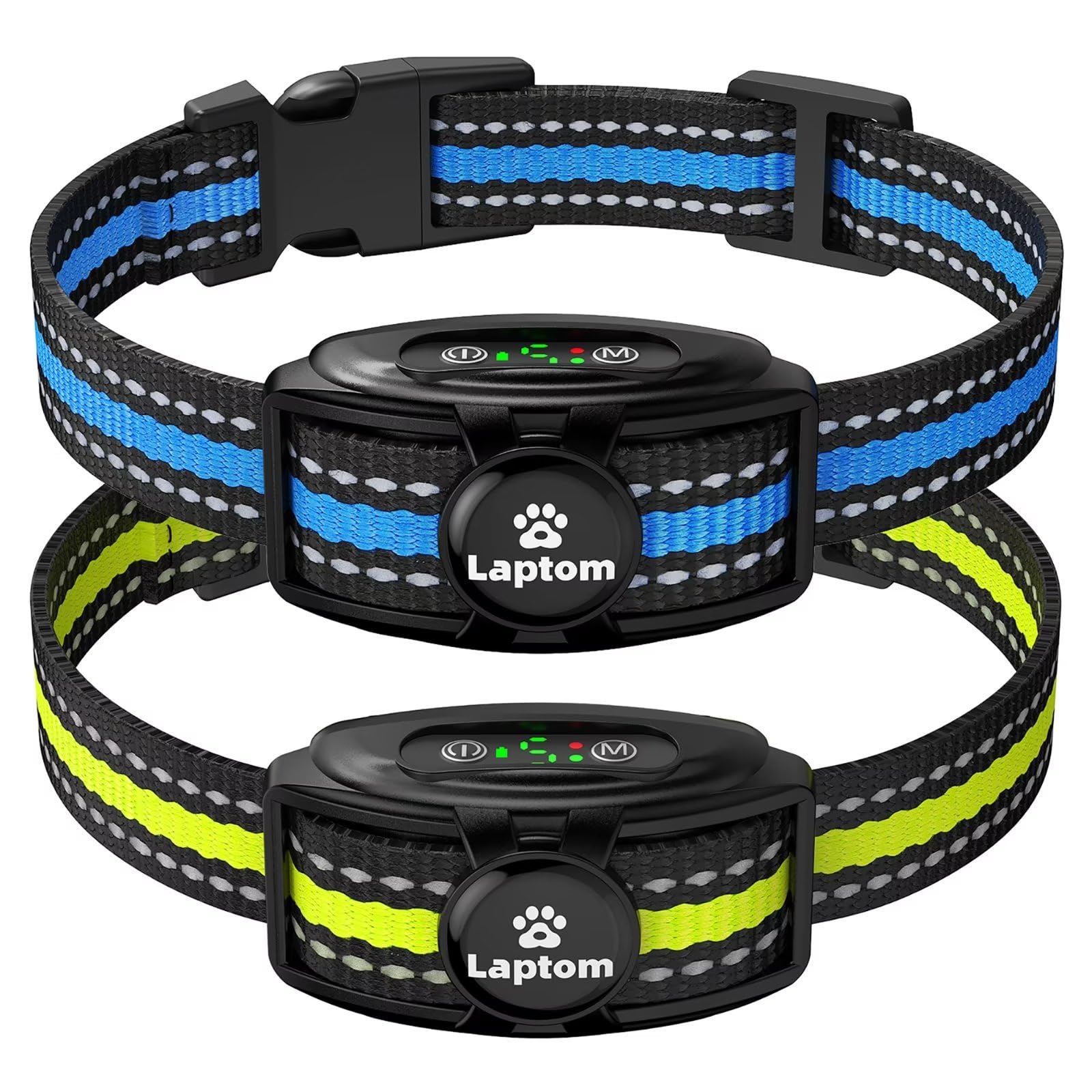Laptom Pro 2 Pack Smart Dog Bark Collar - 5 Adjustable Sensitivity/Vibration&Sound/Rechargeable/Ipx7 Waterproof - No Shock Bark 