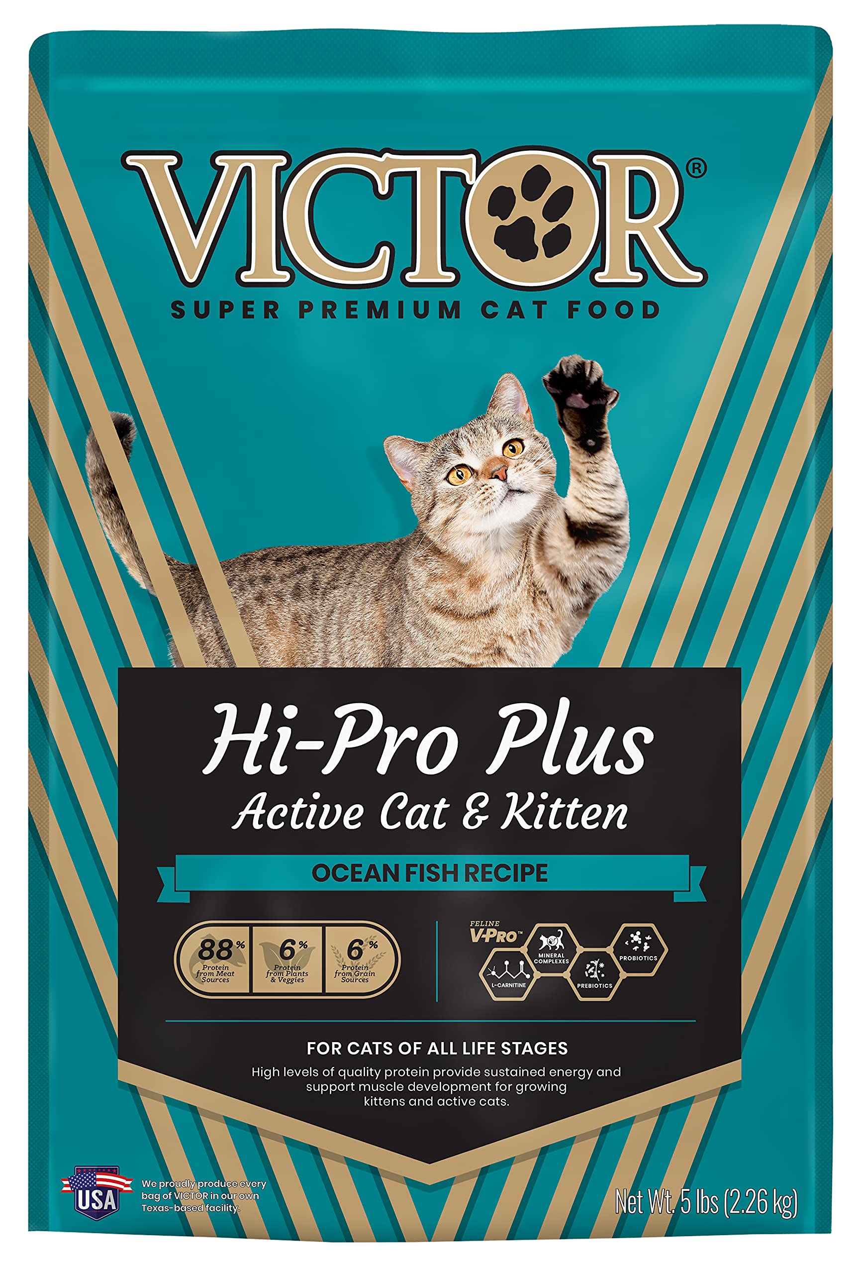 VICTOR Super Premium Cat Food - Hi-Pro Plus Active Cat and Kitten - Dry Cat Food for Active Cats - All Breeds and All Life Stage