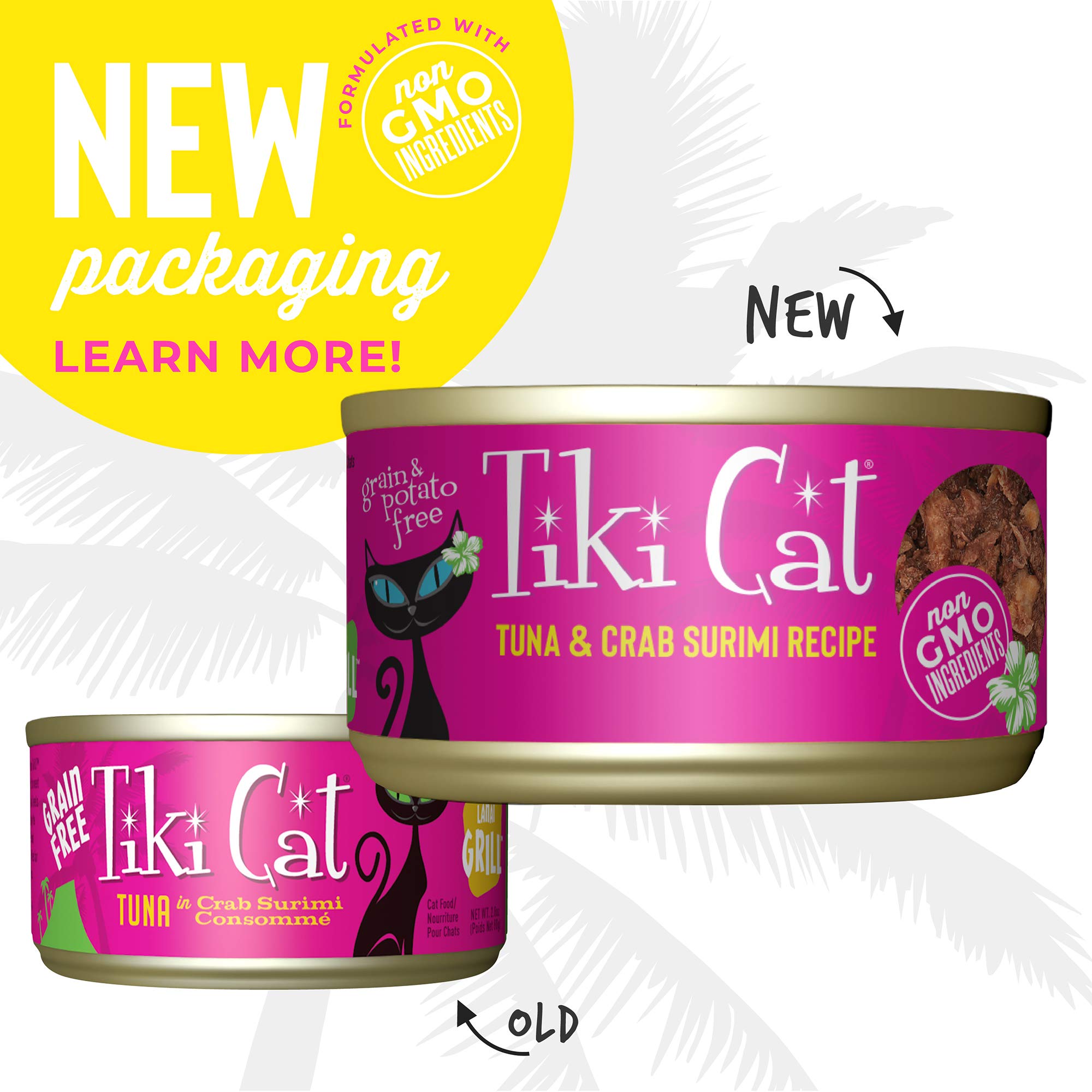 Tiki Cat Grill Wet Cat Food, Tuna & Crab Surimi, 2.8 oz. Cans (12 Count)