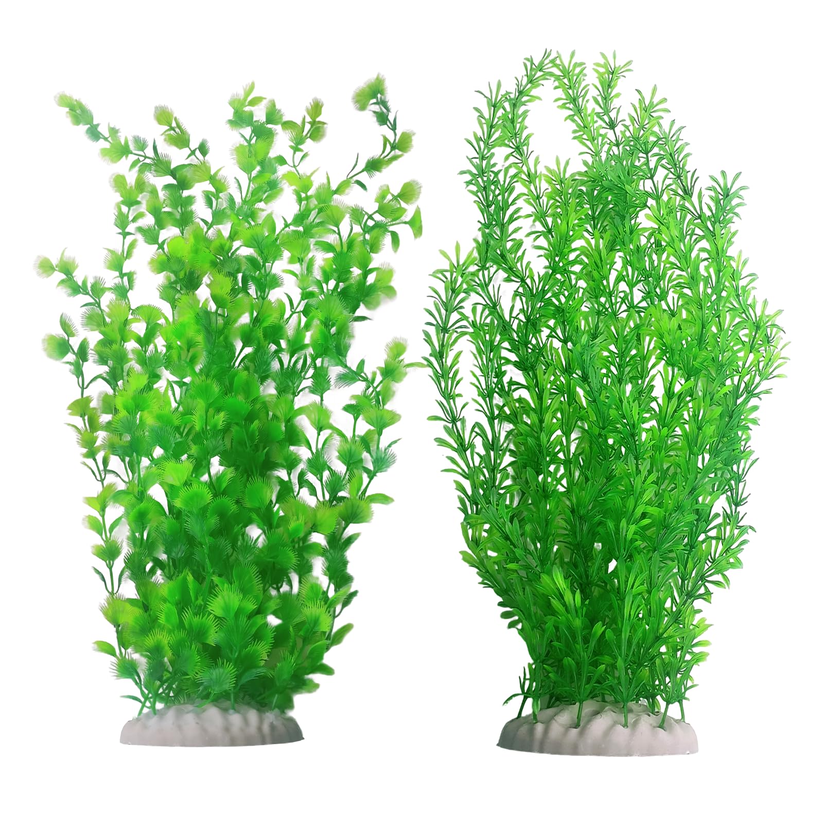 kathson 2PCS Extra Large Artificial Aquarium Plants,23 Inches Tall Fish Tank Decorations Plant Plastic Seaweed Decor Bendable Un