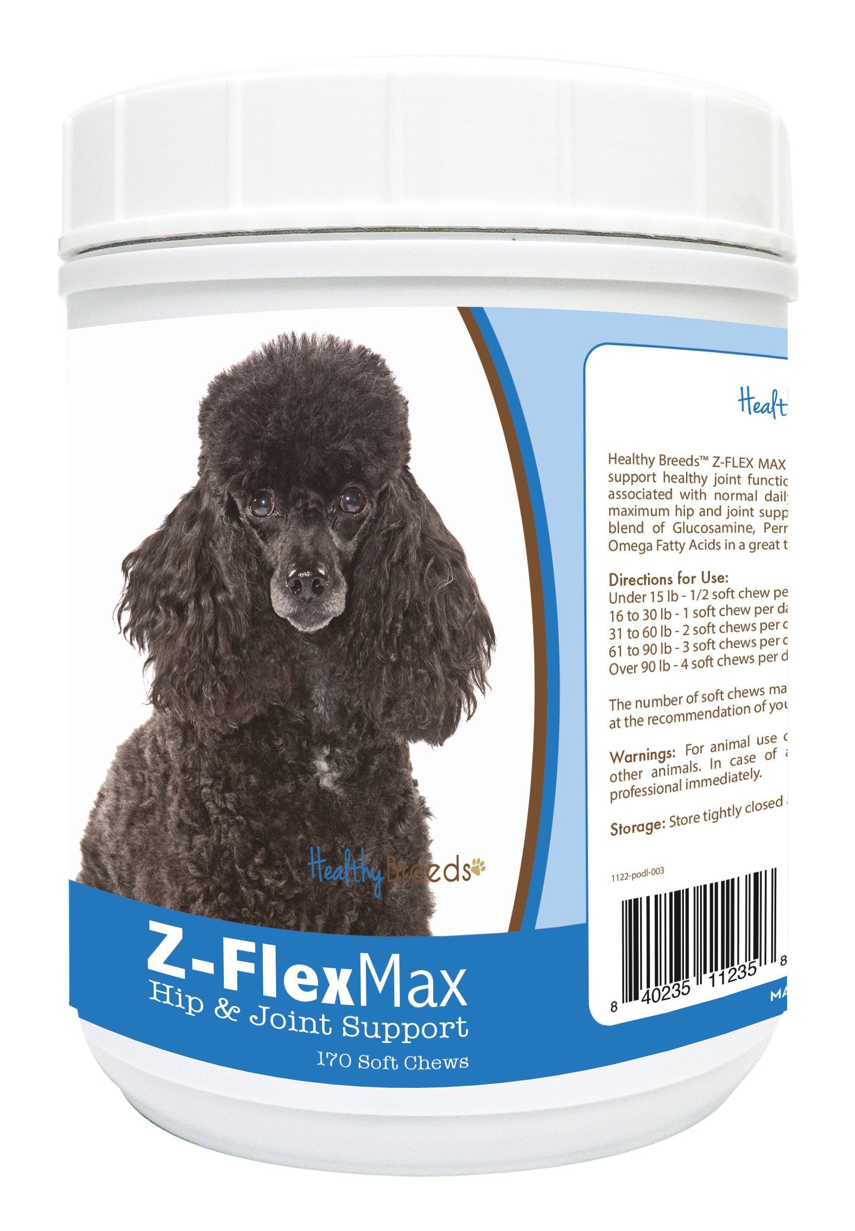 Healthy Breeds Poodle Z-Flex Max Hip and Joint Soft Chews 170 Count