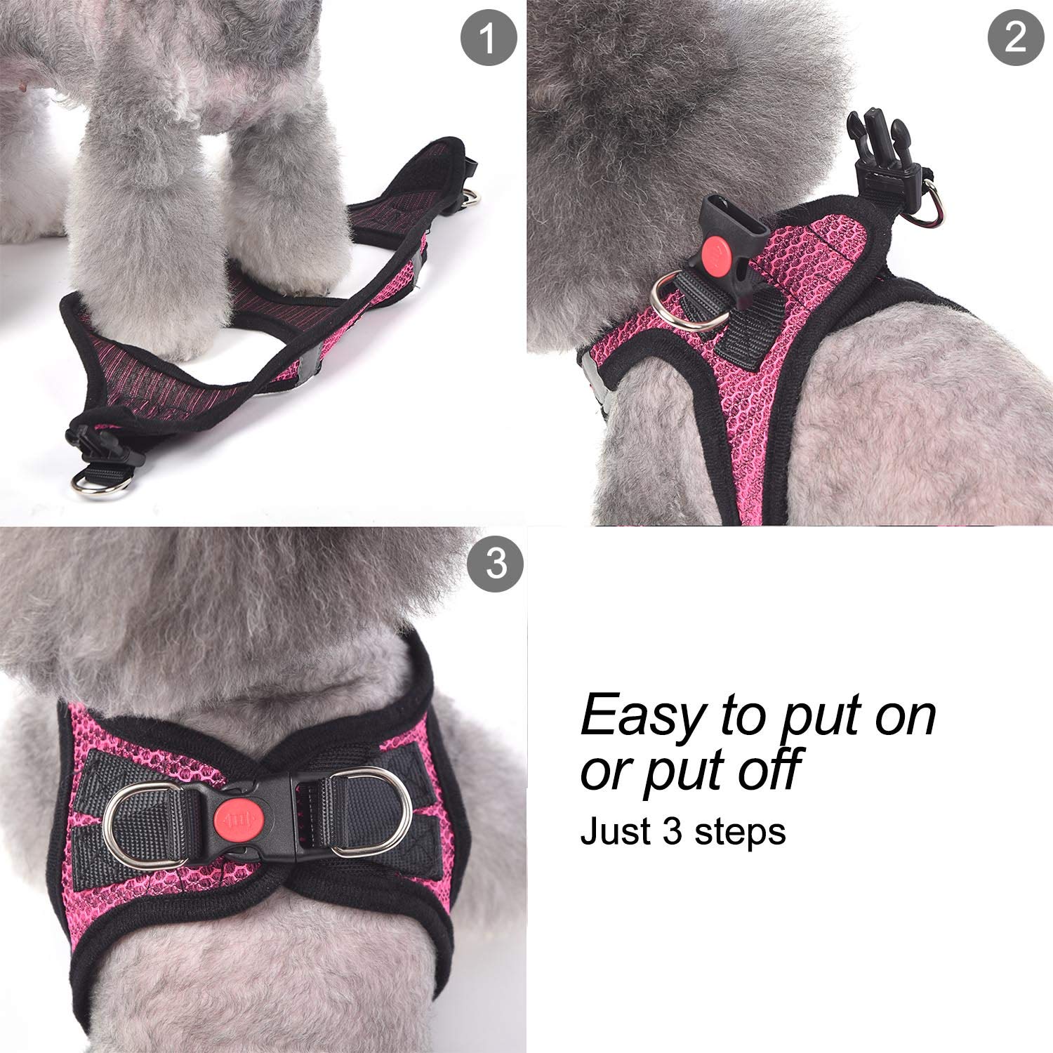 Matilor Dog Harness Step-In Breathable Puppy Cat Dog Vest Harnesses For Small Medium Dogs Blue