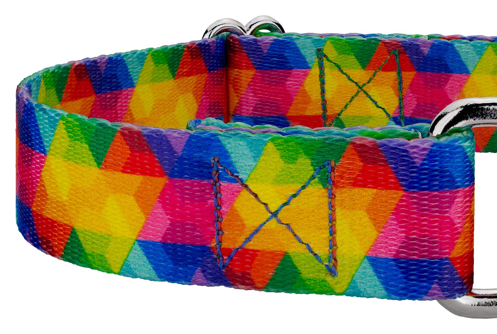 Country Brook Petz - Kaleidoscope Martingale Dog Collar - Groovy Collection Featuring Far Out Designs (1/2 Inch, Extra Small)
